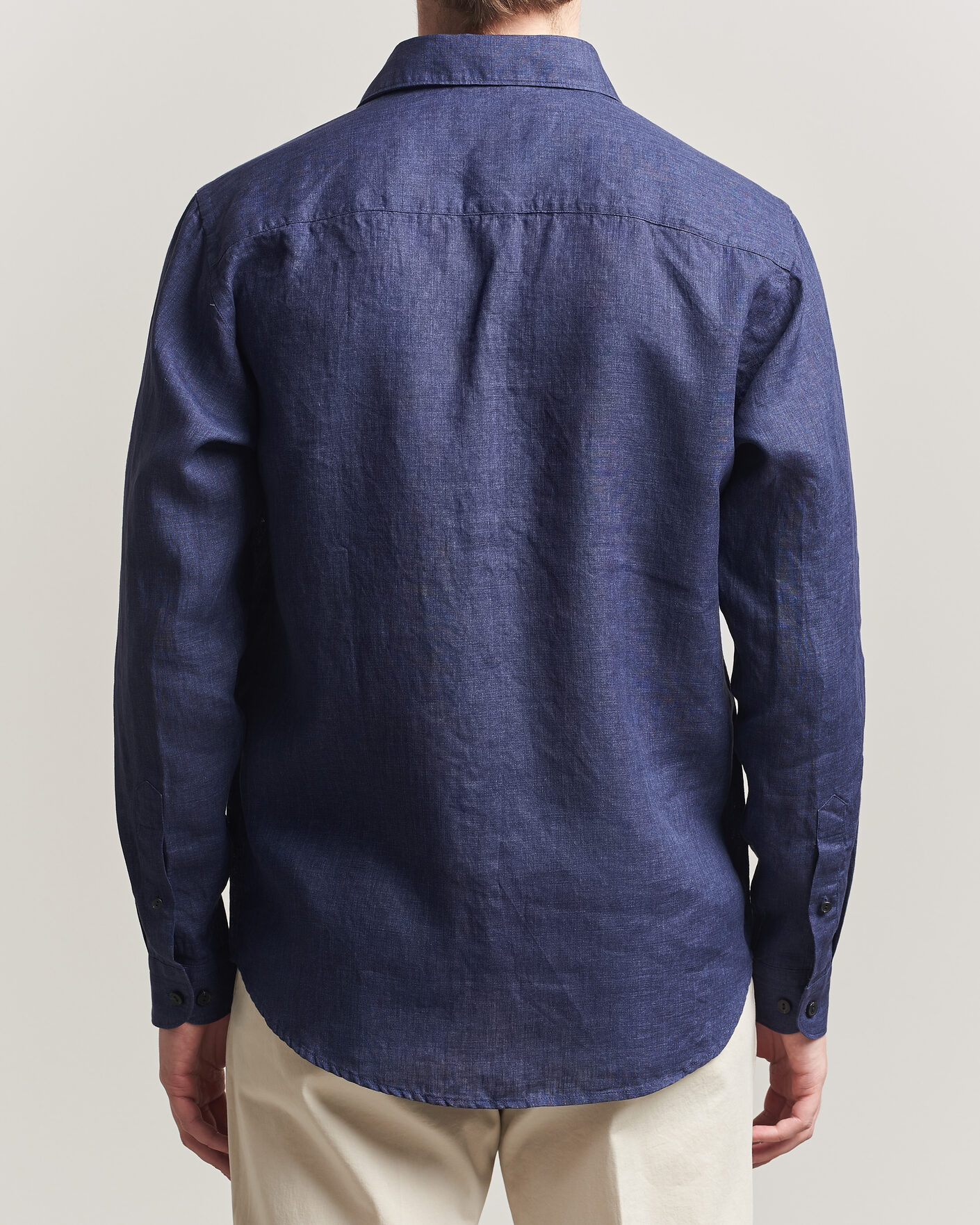 Herre | Skjorter | Eton | Casual Fit Linen Shirt Navy Blue