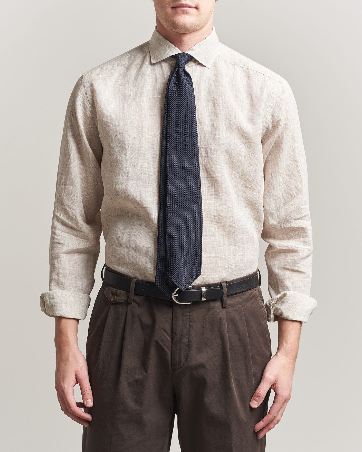 Herre | Skjorter | Eton | Casual Fit Linen Shirt Beige