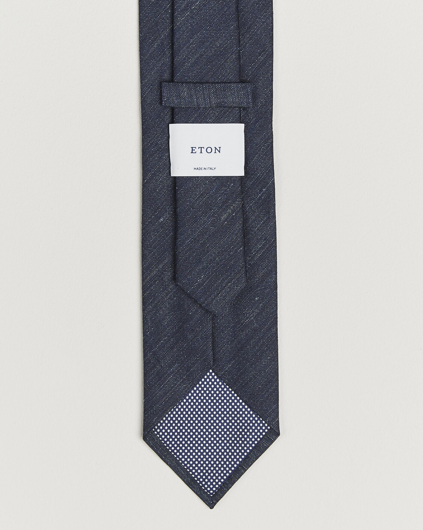 Herre | Slips | Eton | Linen Silk Tie Navy Blue