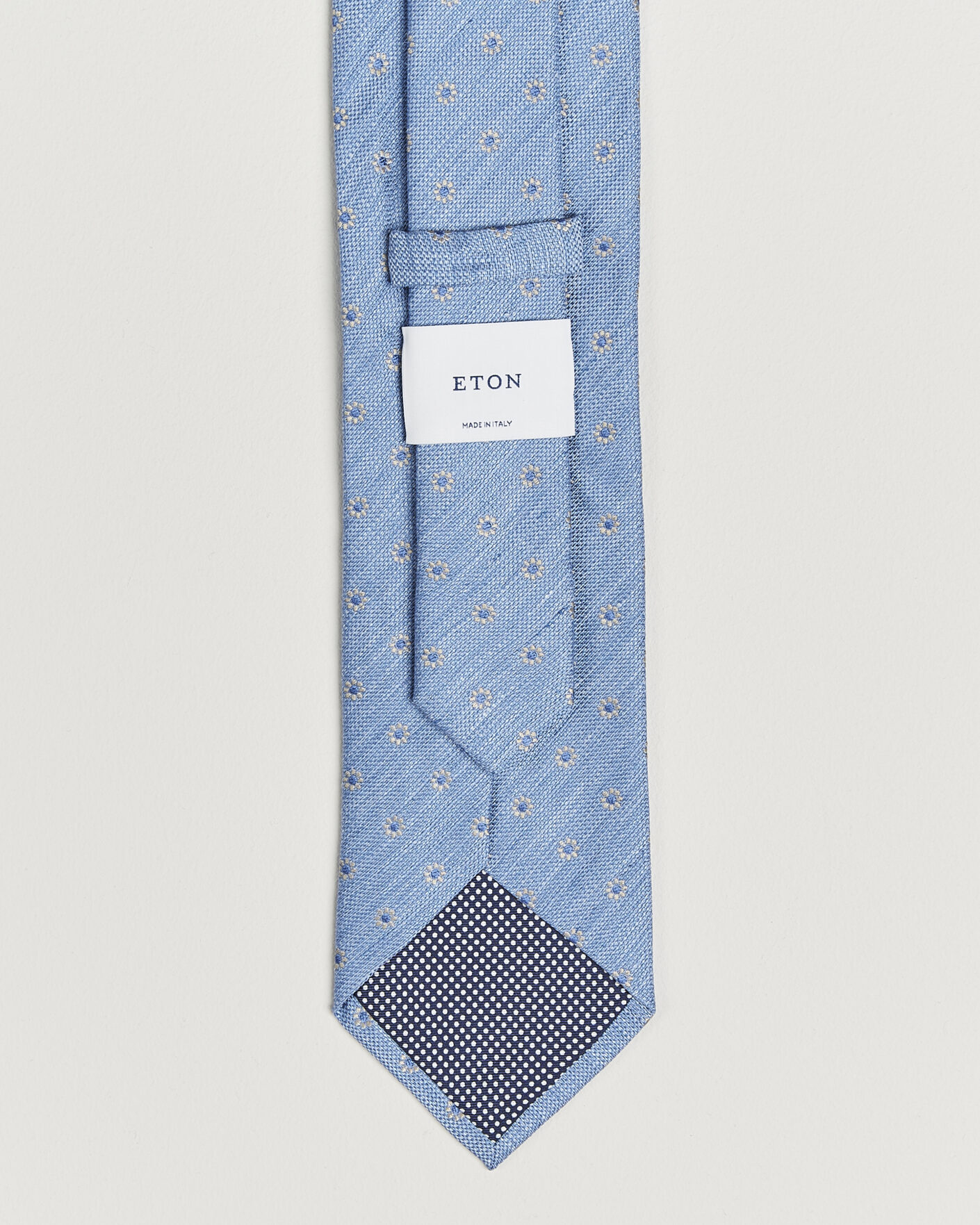 Herre | Slips | Eton | Floral Linen Silk Tie Light Blue