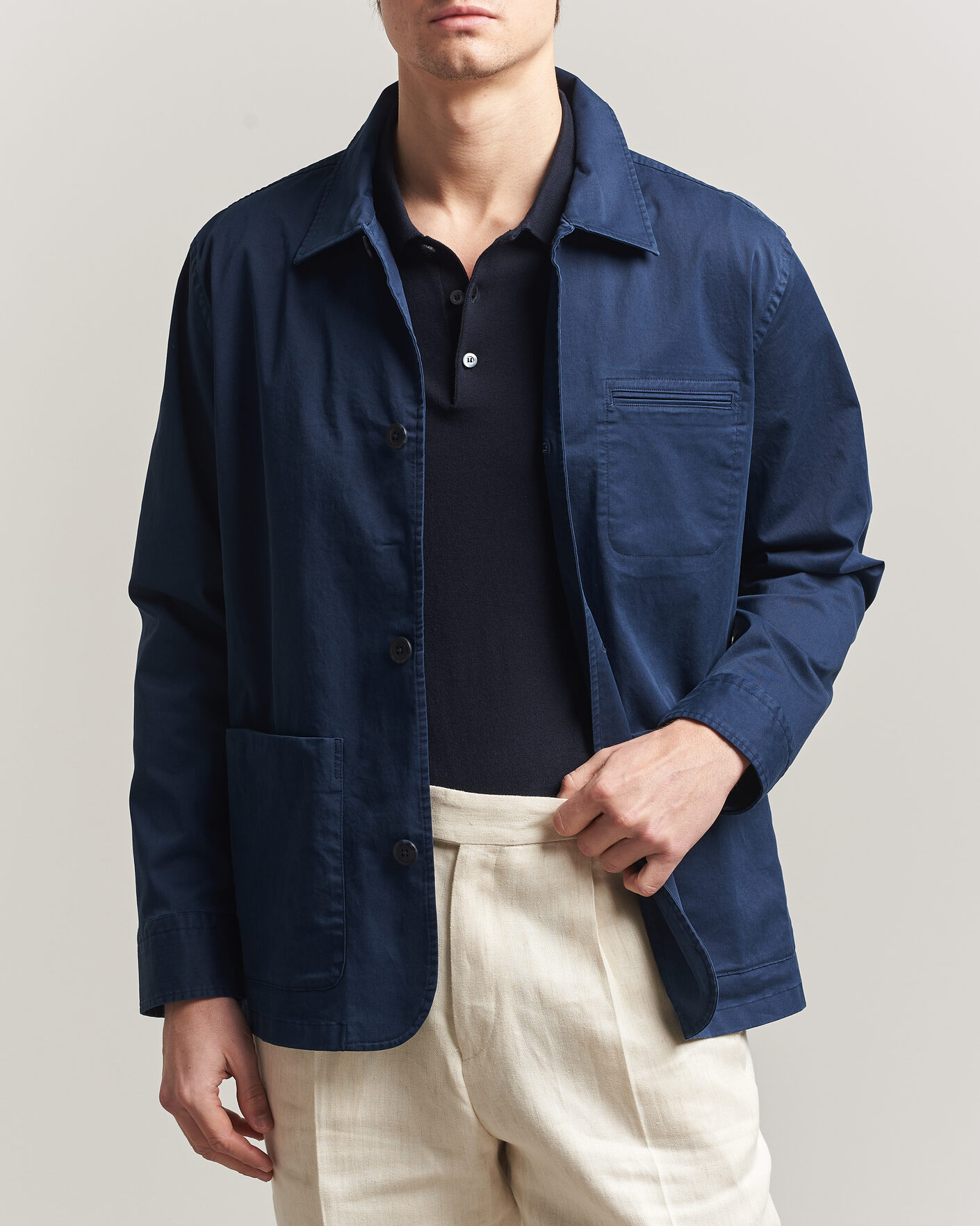 Herre | Jakker | Eton | Cotton Chore Jacket Navy Blue
