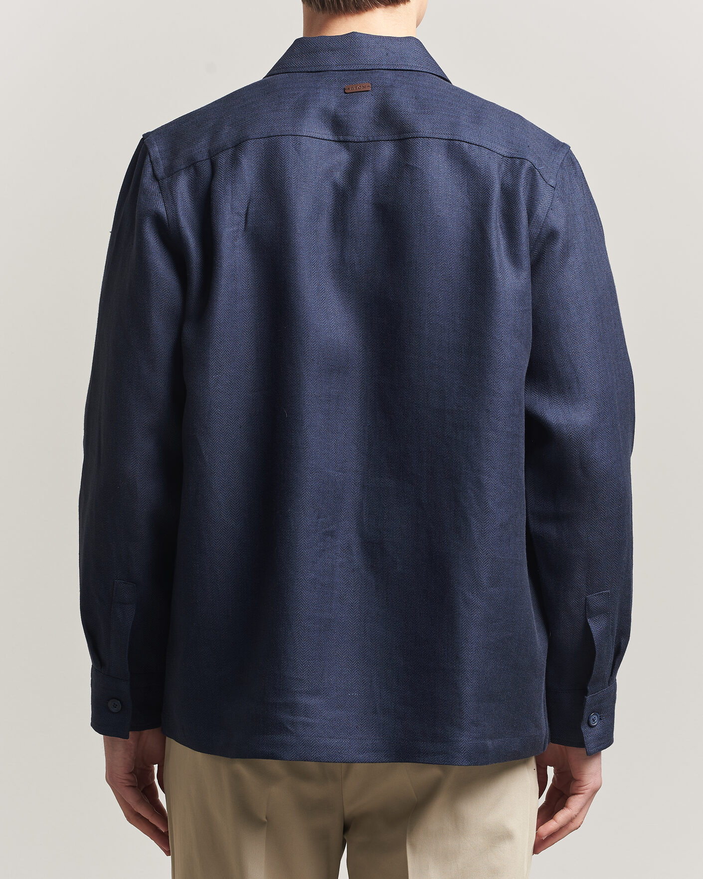 Herre | Jakker | Eton | Four Pocket Linen Lyocell Shirt Jacket Navy Blue
