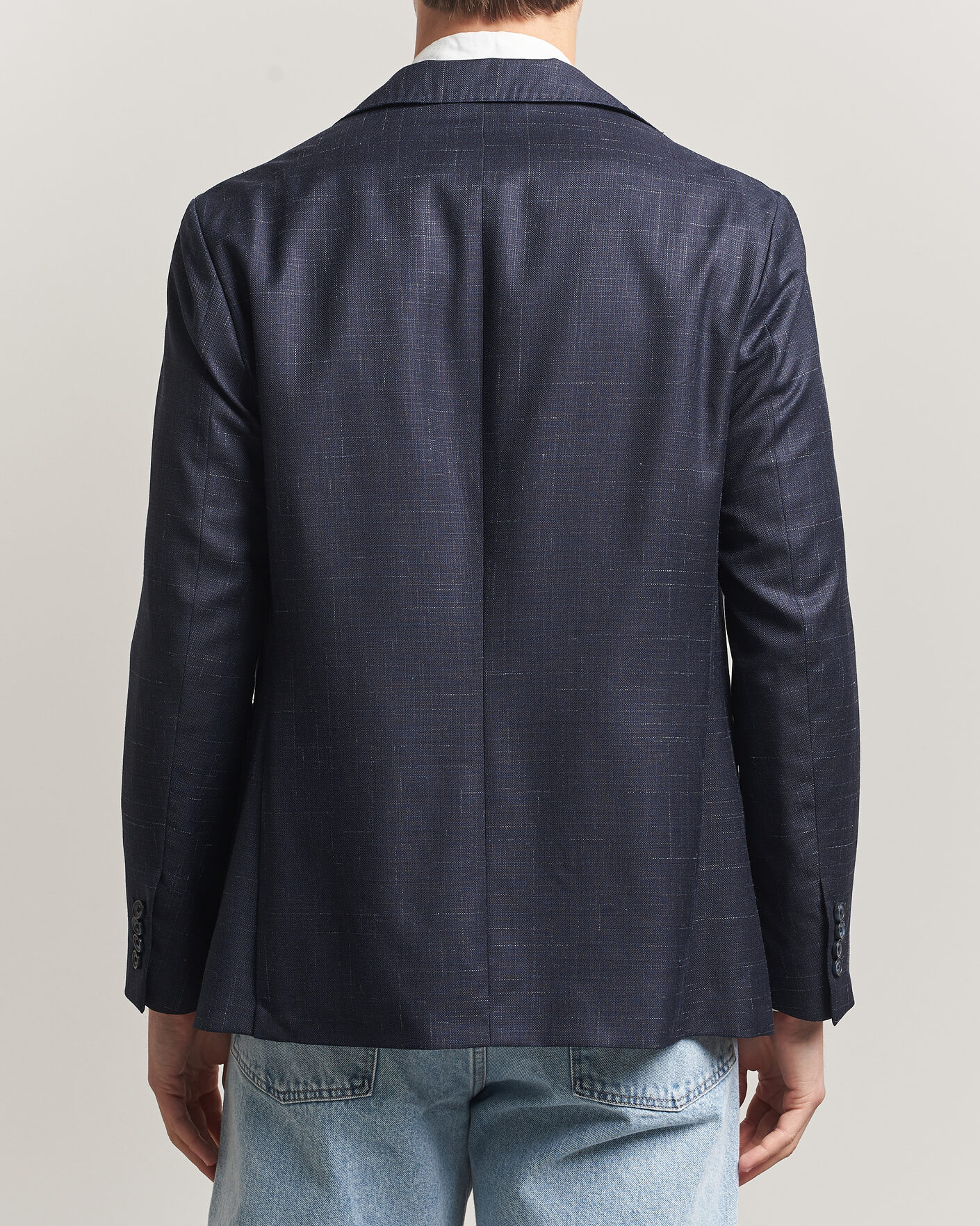Herre | Dressjakker | Eton | Wool Silk Soft Blazer Navy Blue