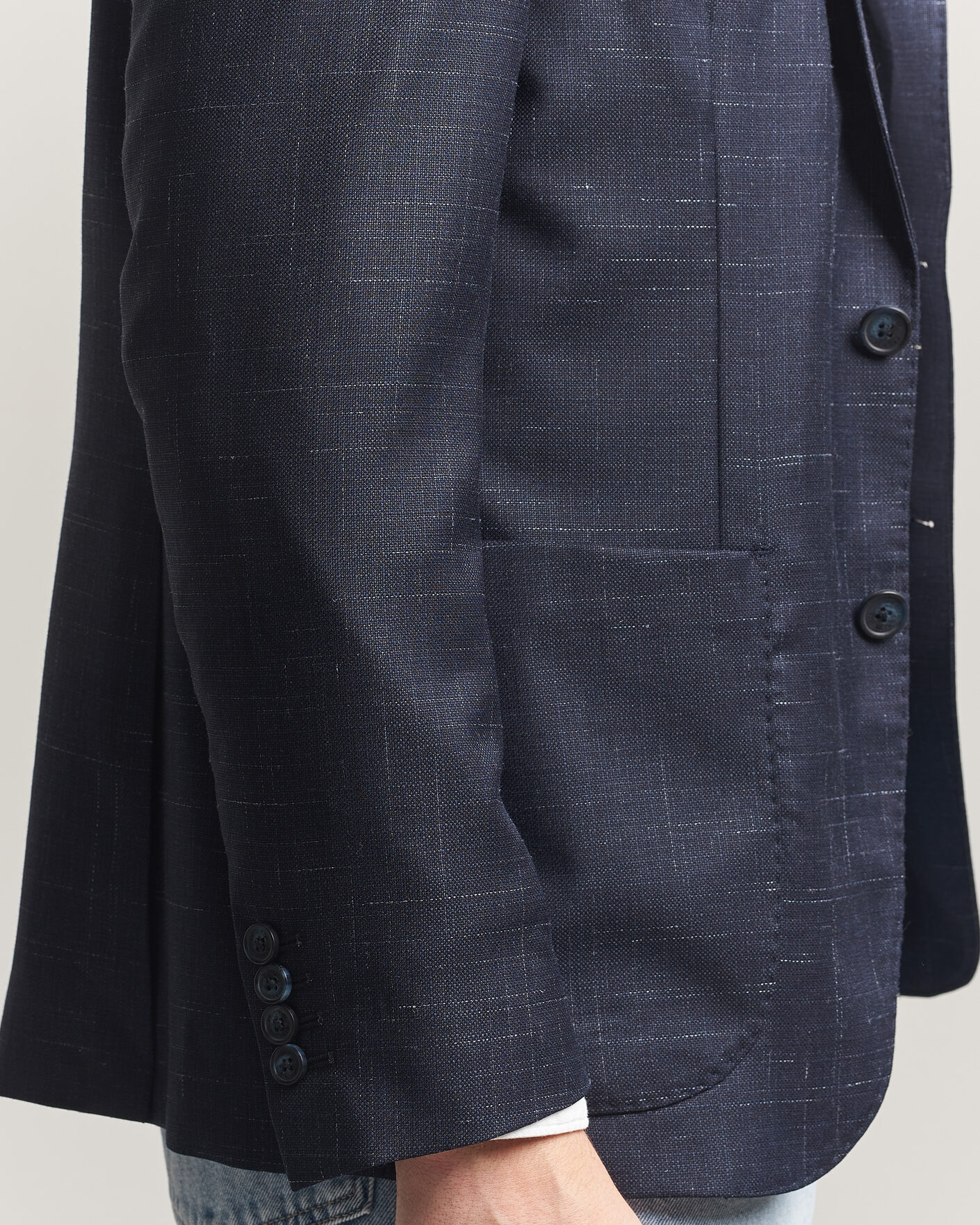 Herre | Dressjakker | Eton | Wool Silk Soft Blazer Navy Blue