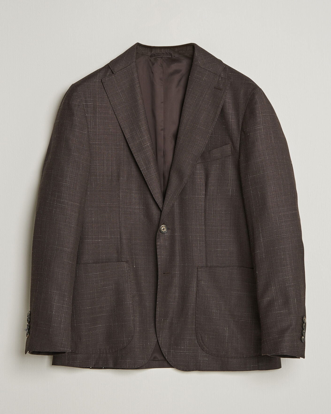 Herre |  | Eton | Wool Silk Soft Blazer Dark Brown