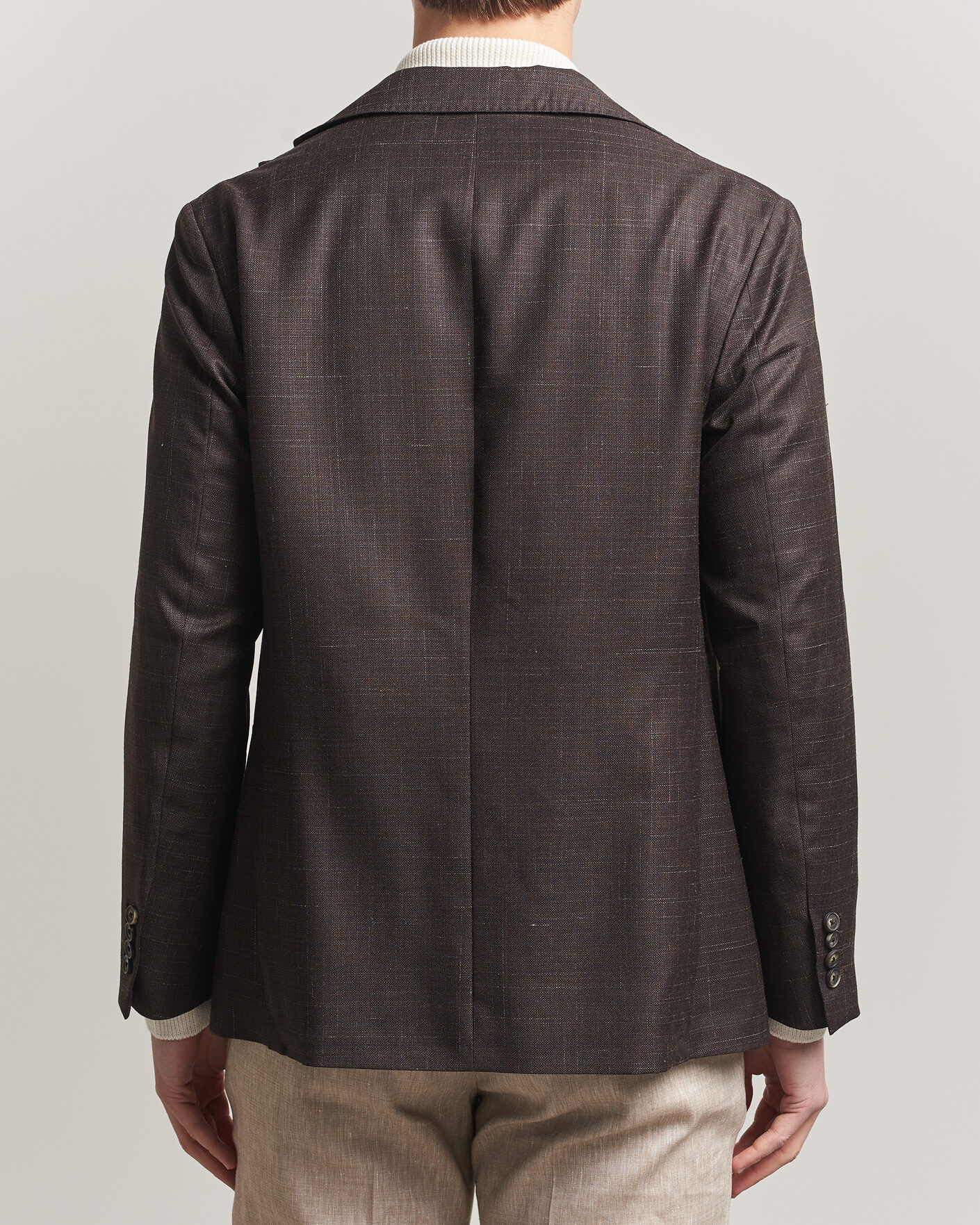 Herre | Dressjakker | Eton | Wool Silk Soft Blazer Dark Brown