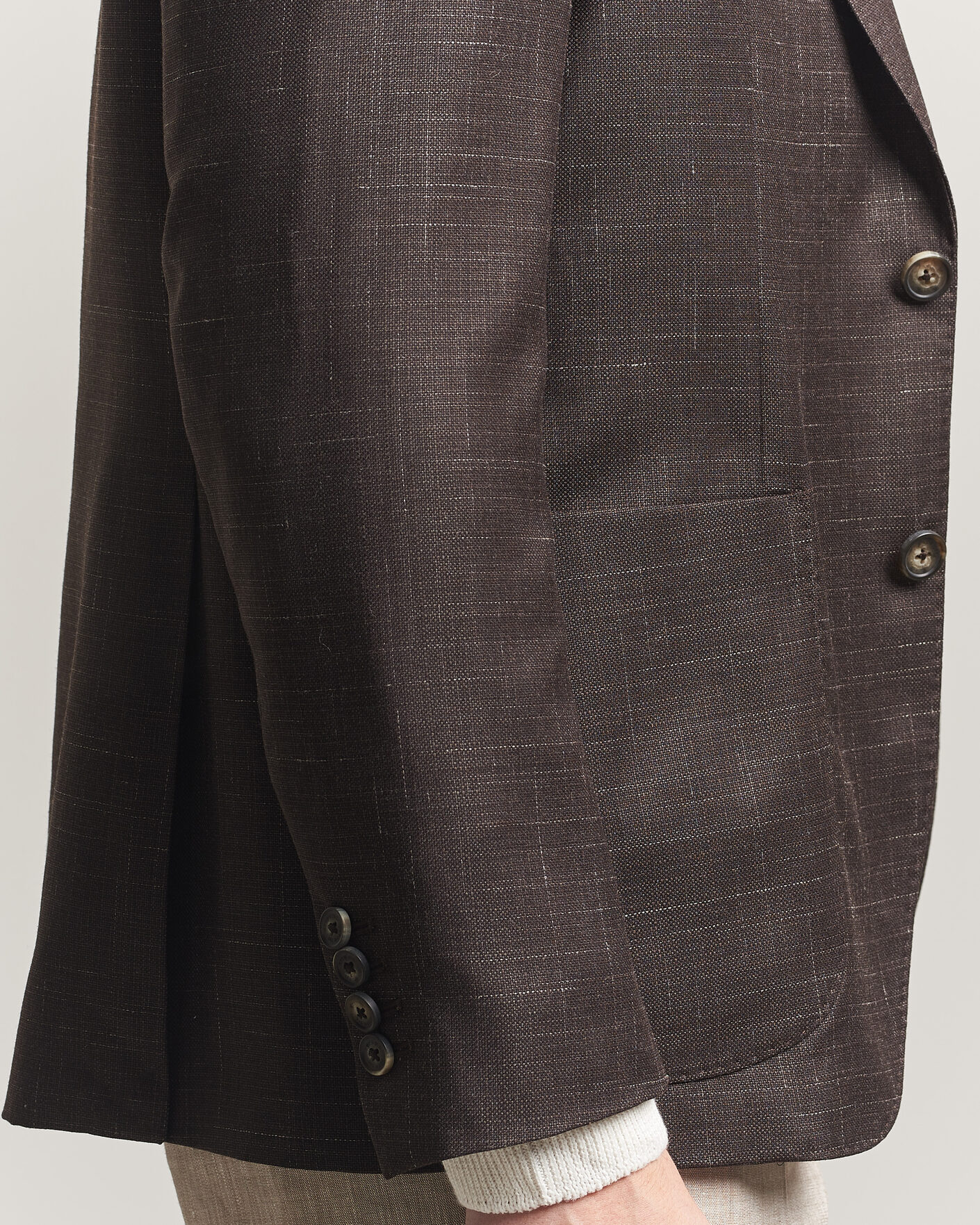 Herre | Dressjakker | Eton | Wool Silk Soft Blazer Dark Brown