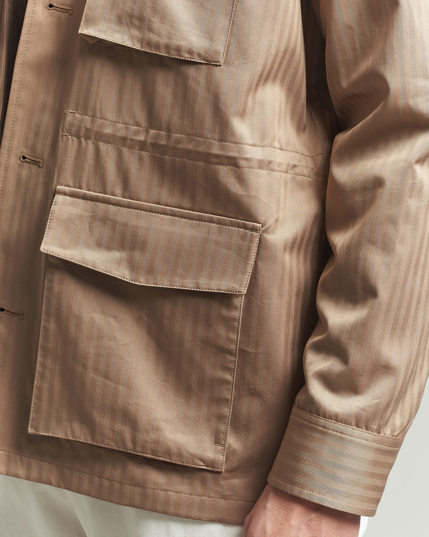 Herre | Jakker | Eton | Cotton Safari Drawstring Jacket Beige