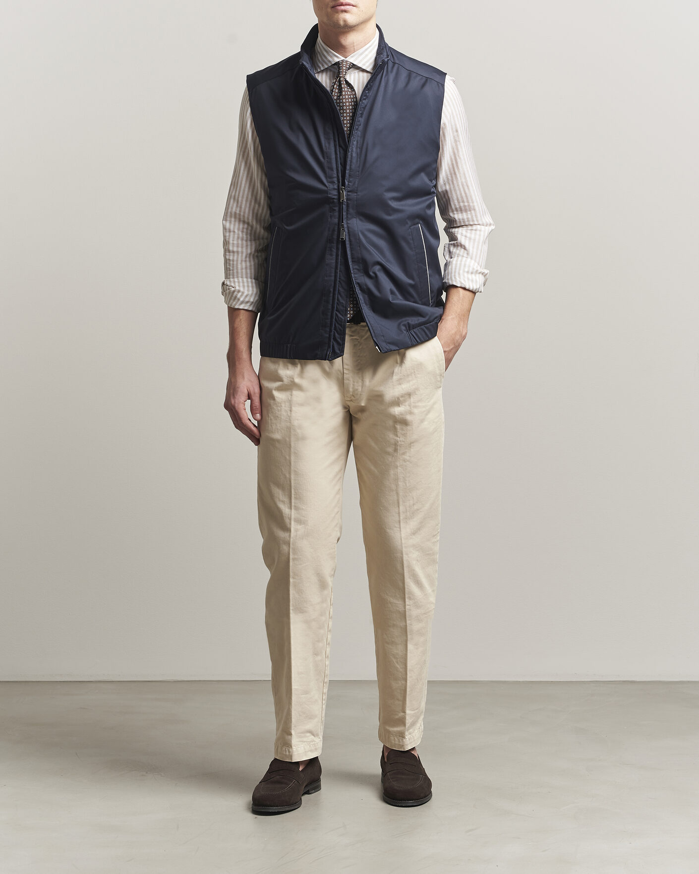 Herre | Vester | Eton | Lightweight Wind Vest Navy Blue