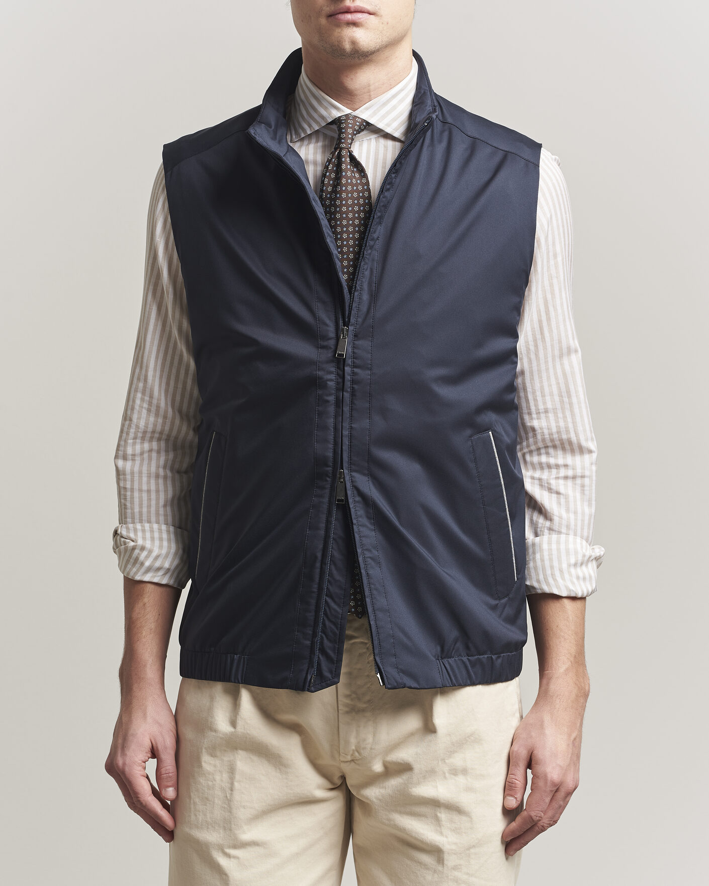 Herre | Vester | Eton | Lightweight Wind Vest Navy Blue