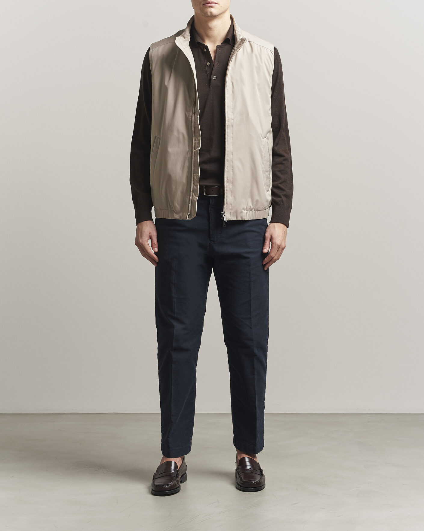 Herre | Vester | Eton | Lightweight Wind Vest Beige