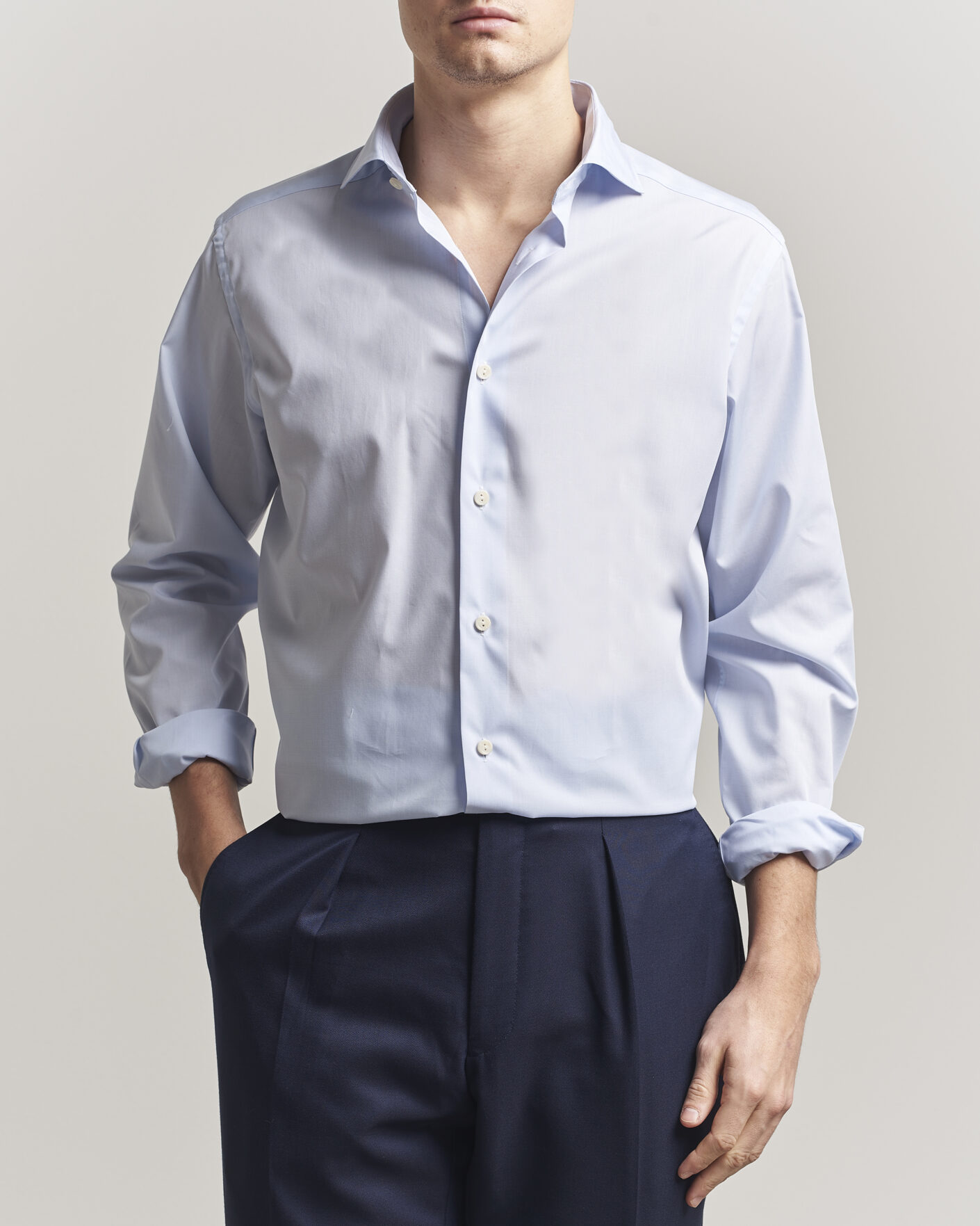 Herre | Skjorter | Eton | Casual Fit Breeze Poplin Shirt Light Blue