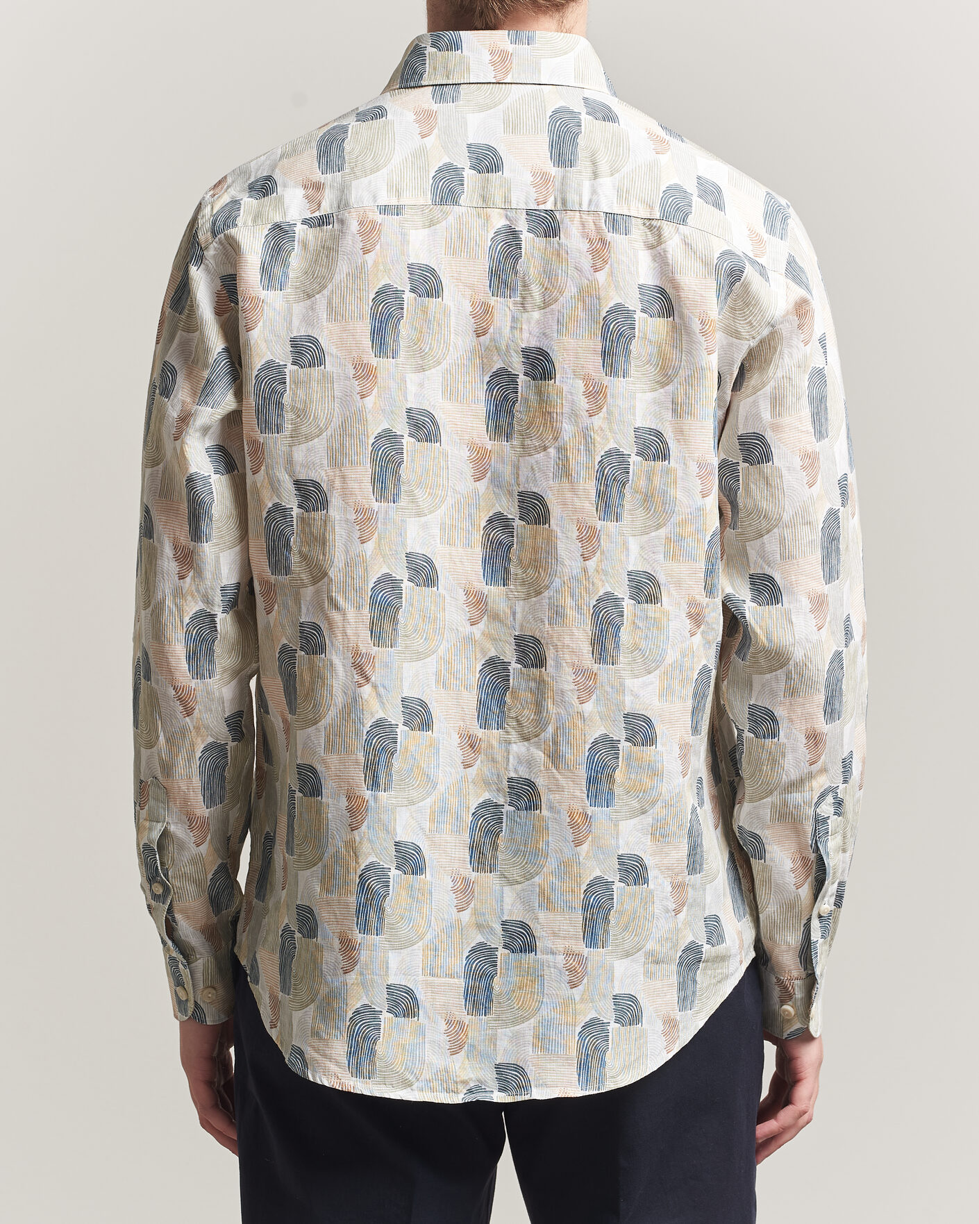 Herre | Skjorter | Eton | Casual Fit Printed Linen Shirt Multi