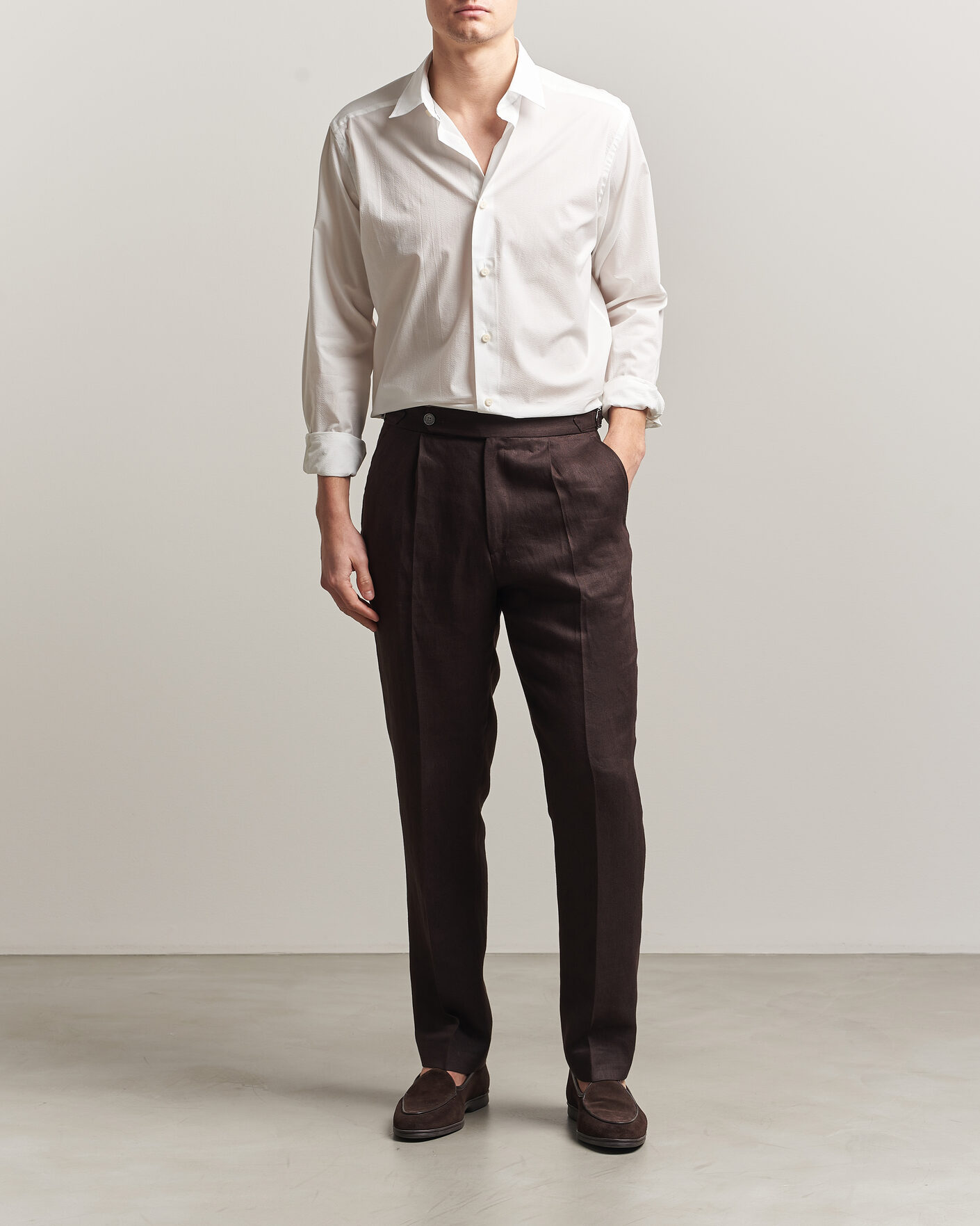 Herre | Skjorter | Eton | Casual Fit Seersucker Resort Shirt White