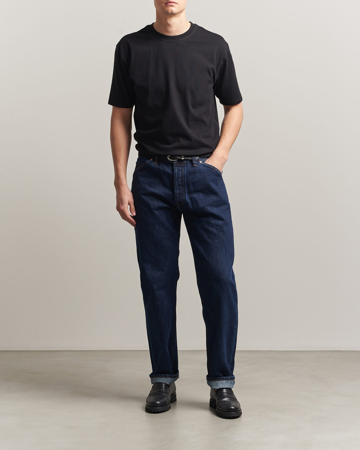 Herre | T-Shirts | Drake's | Short Sleeve Hiking T-Shirt Black