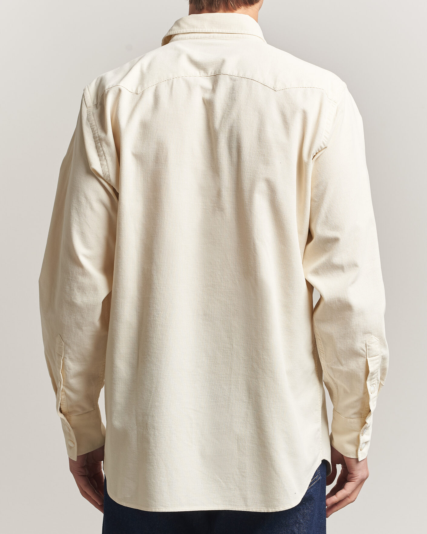 Herre | Skjorter | Drake's | Needlecord Western Shirt White