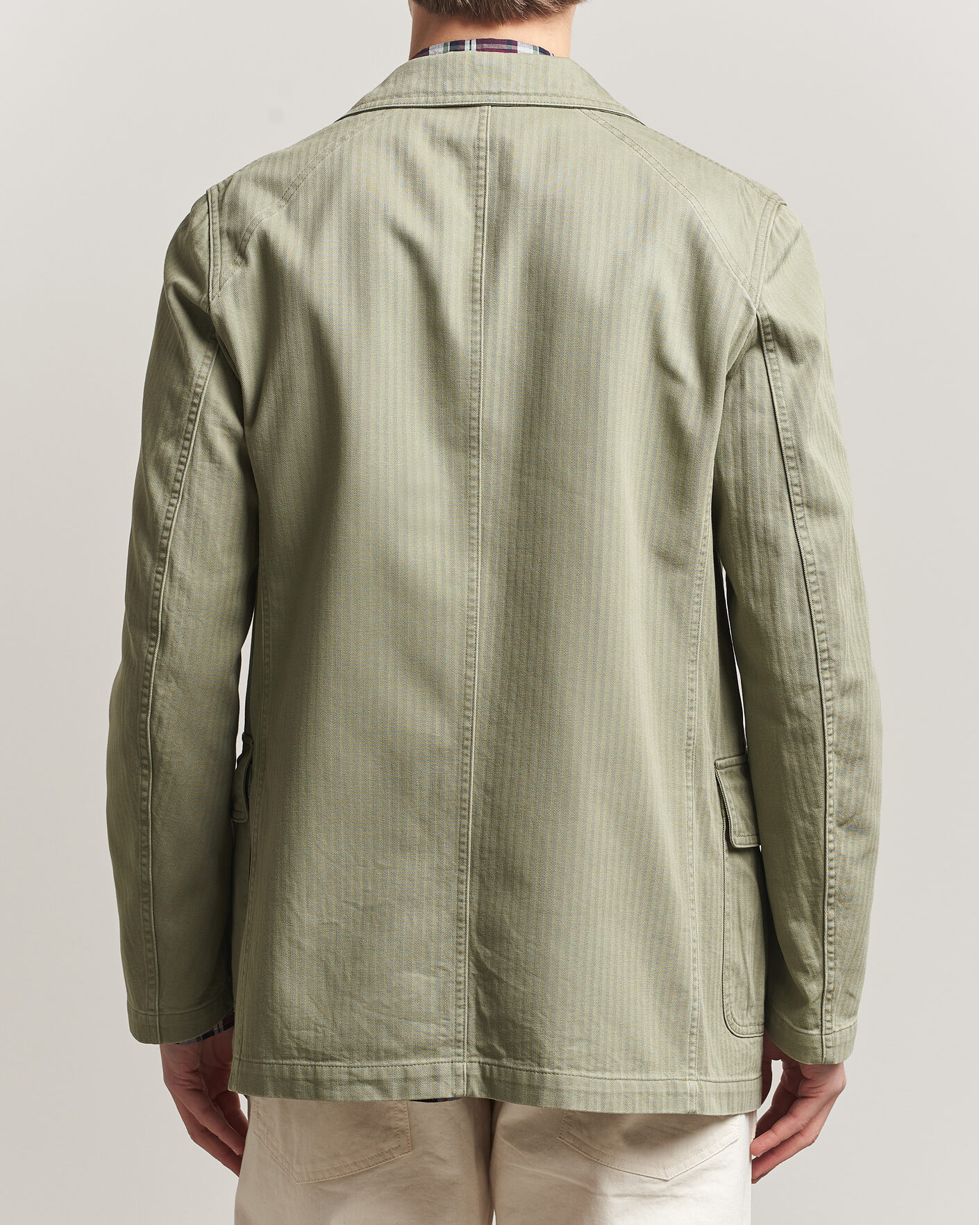 Herre | Dressjakker | Drake's | MKI Herringbone Games Blazer Olive