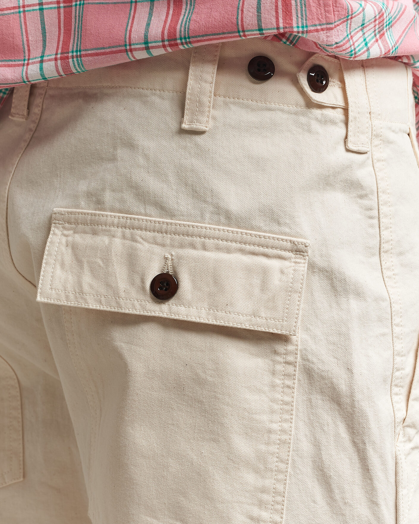 Herre | Bukser | Drake's | Twill Fatigue Trousers Ecru