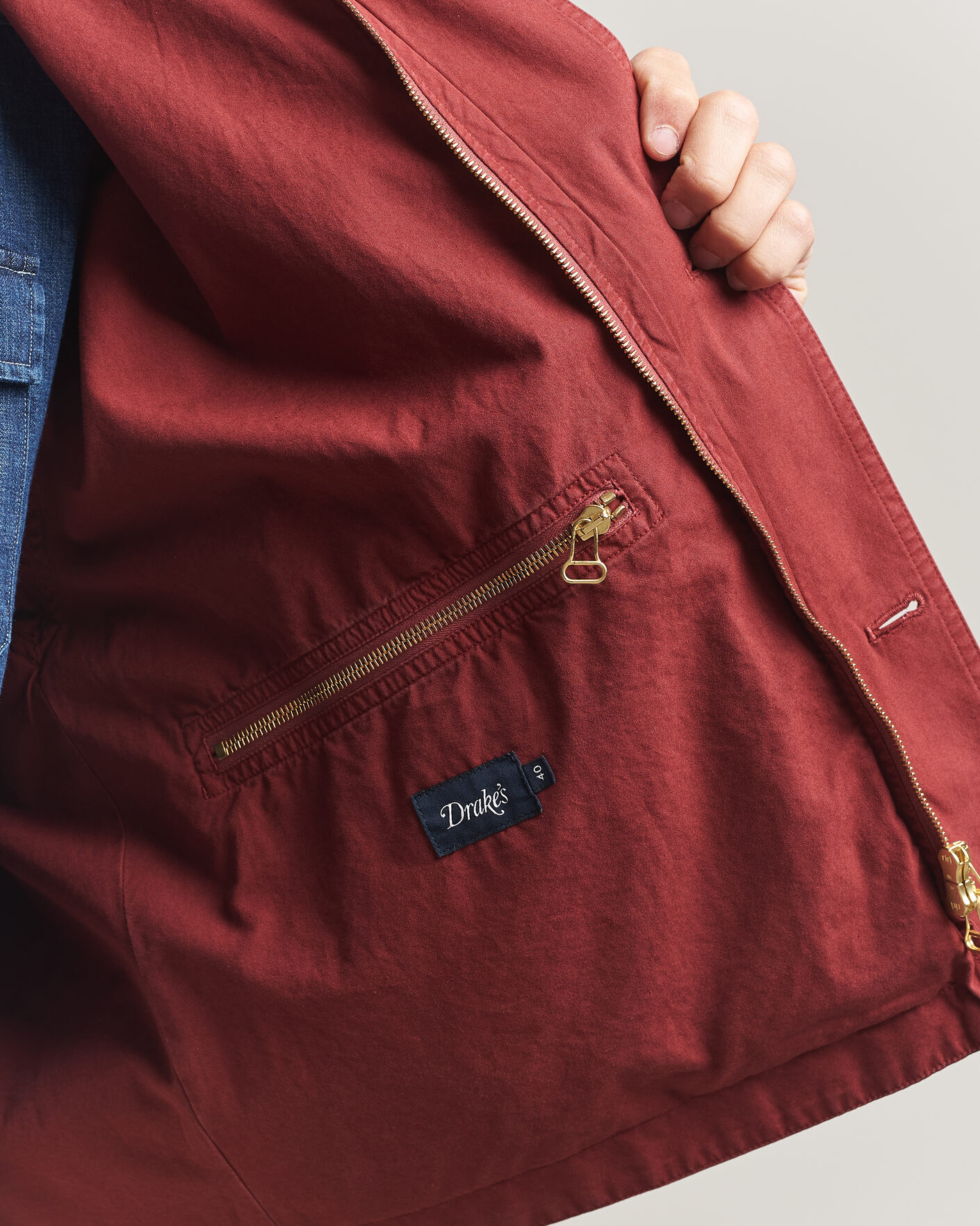 Herre | Jakker | Drake's | Hiking Jacket Washed Red