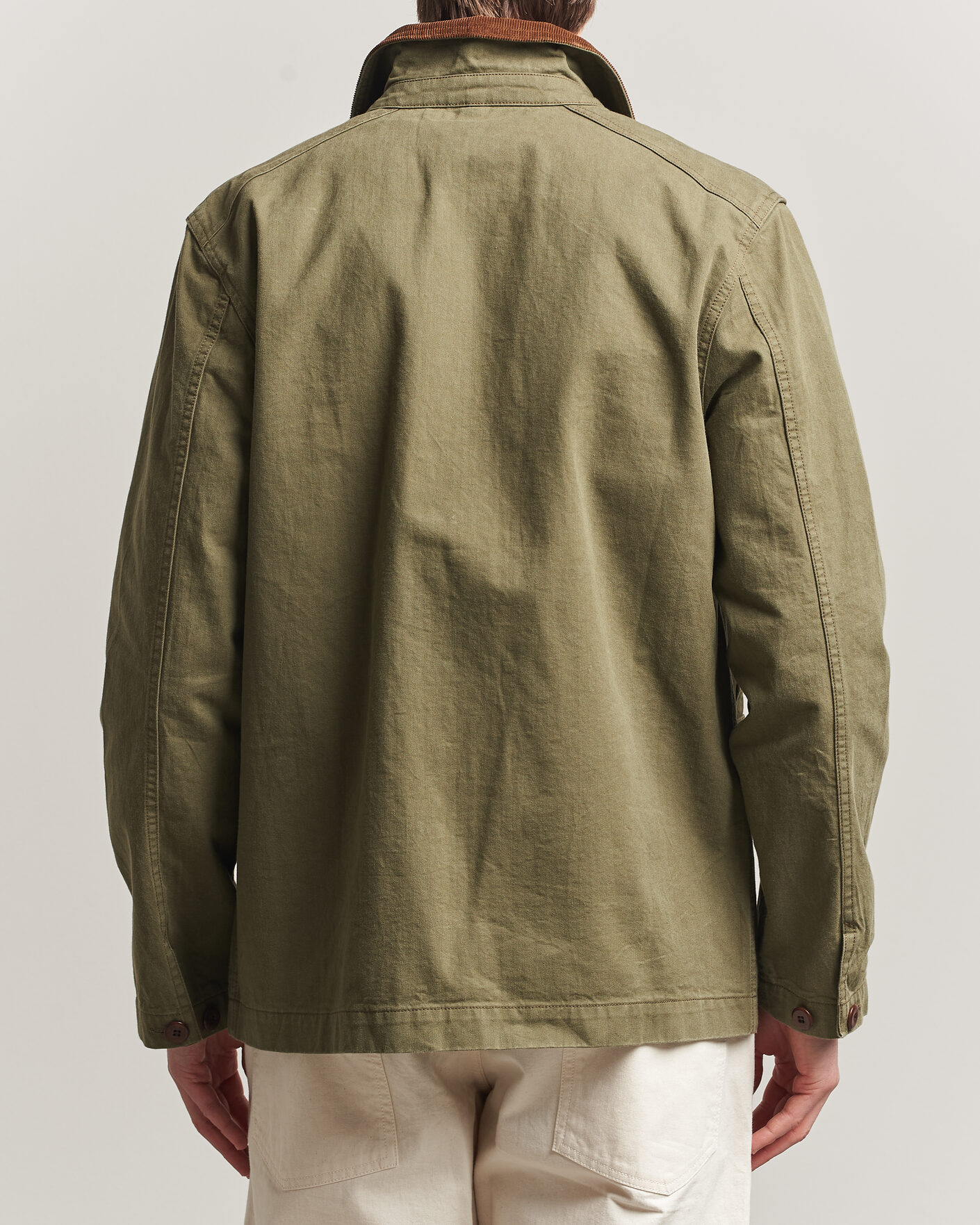 Herre | Jakker | Drake's | Twill Fatigue Jacket Khaki