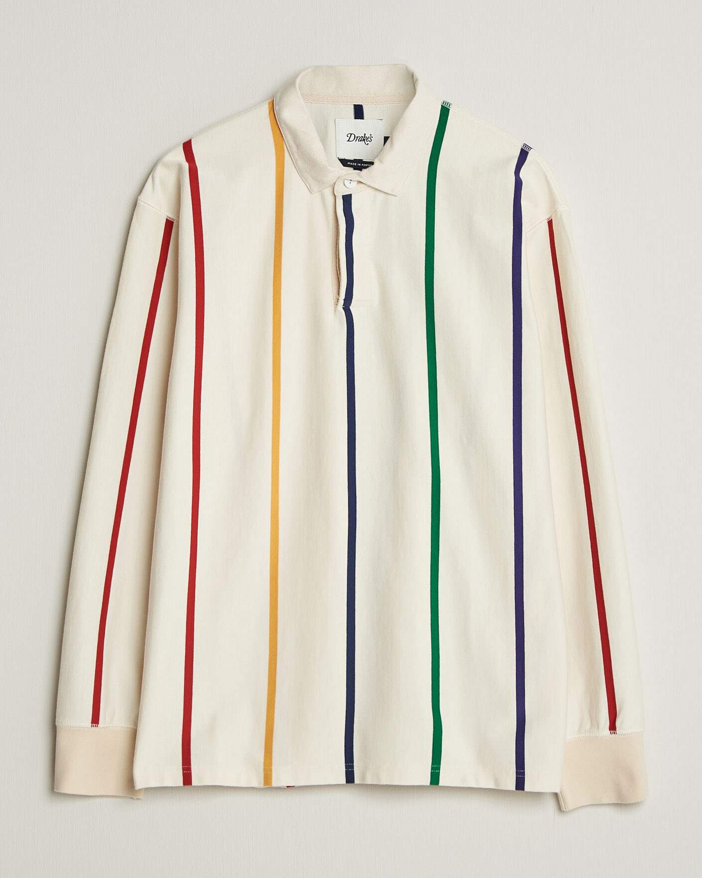 Herre | Gensere | Drake's | Colourful Vertical Stripe Rugby White