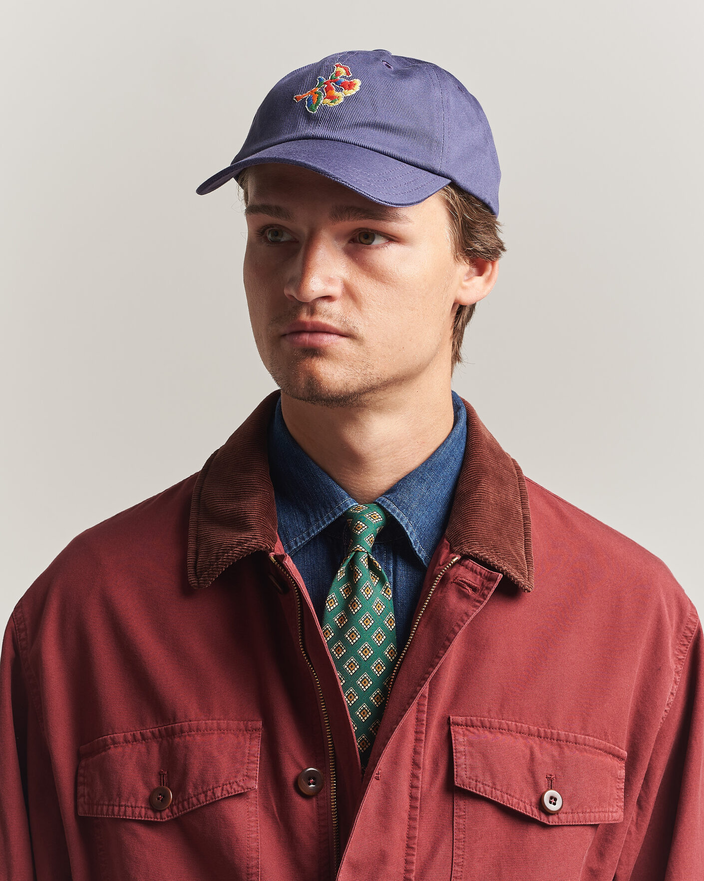 Herre | Hatter og capser | Drake's | Tapisserie Twill Baseball Cap Blue