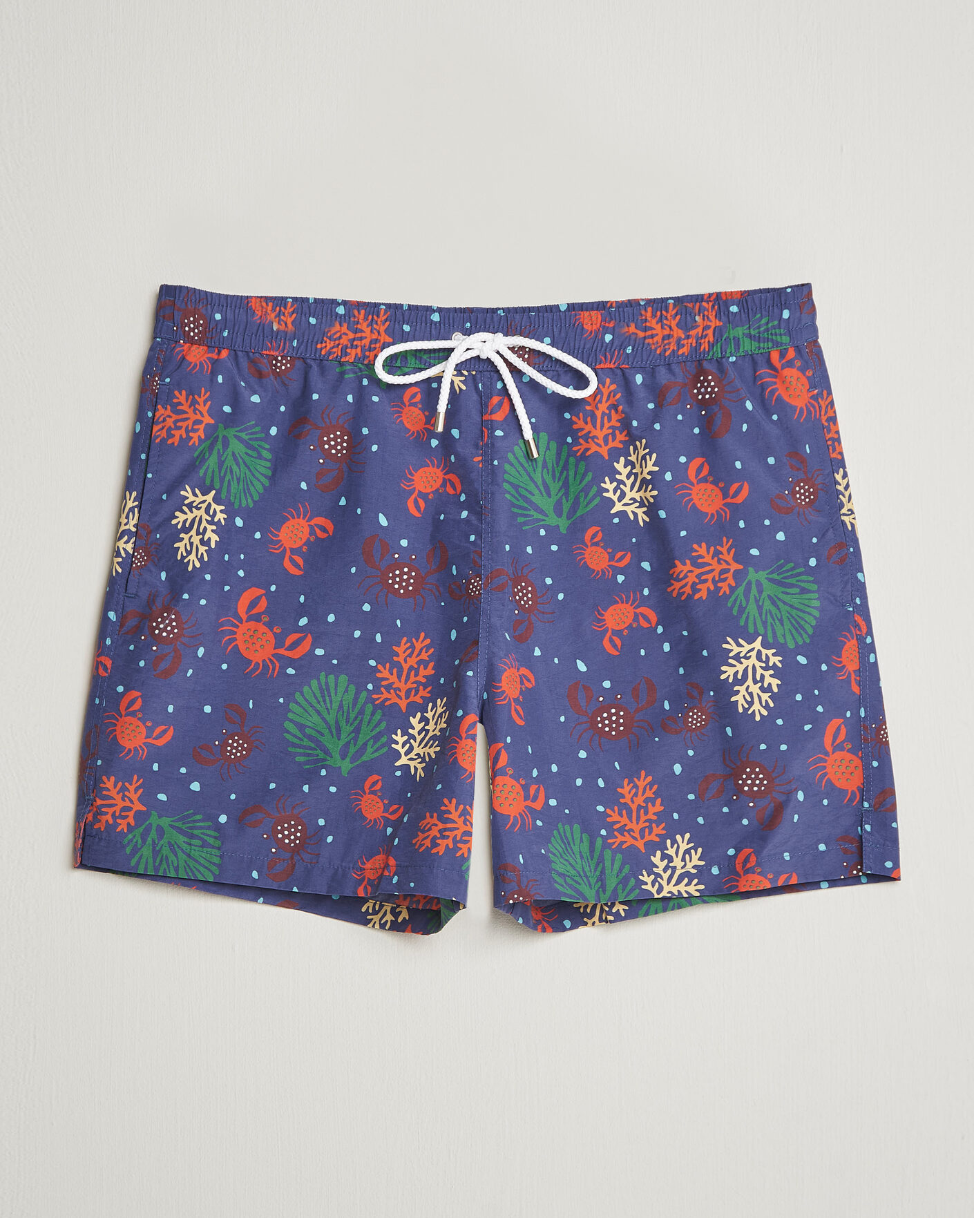 Herre | Badeshorts | Drake's | Crabs Drawstring Swimshorts Blue