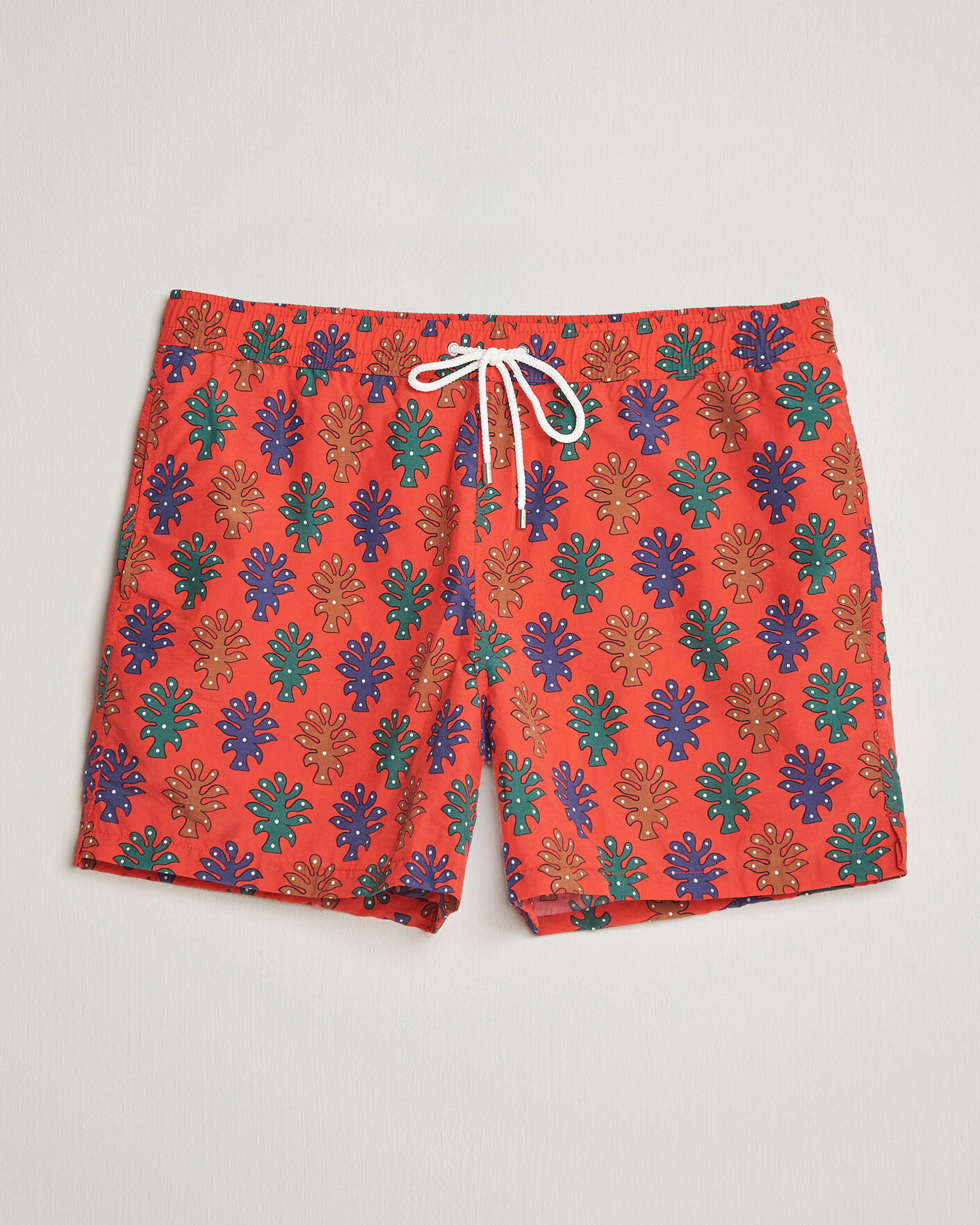 Herre | Badeshorts | Drake's | Trees Drawstring Swimshorts Tomato