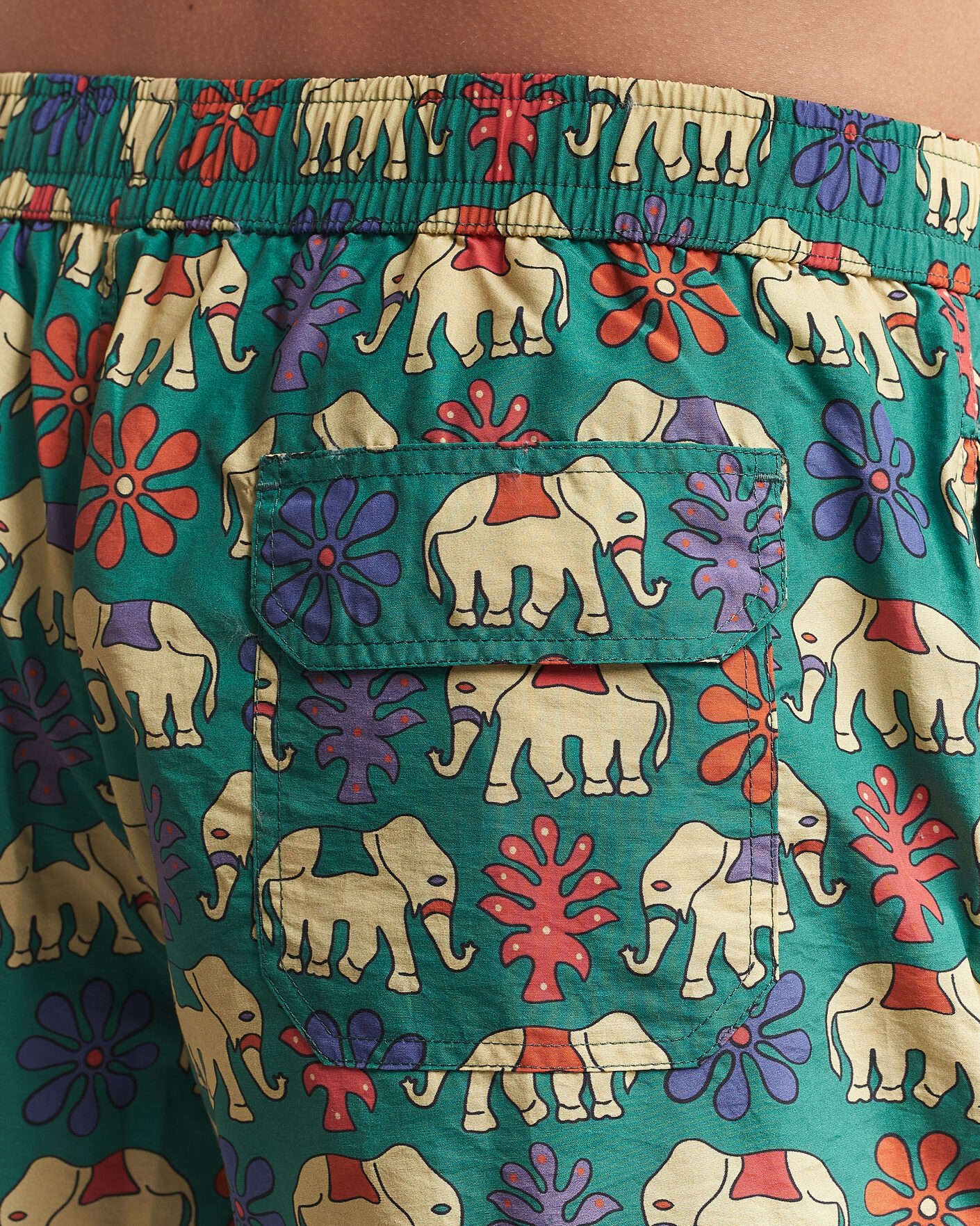 Herre | Badeshorts | Drake's | Elephants Drawstring Swimshorts Green