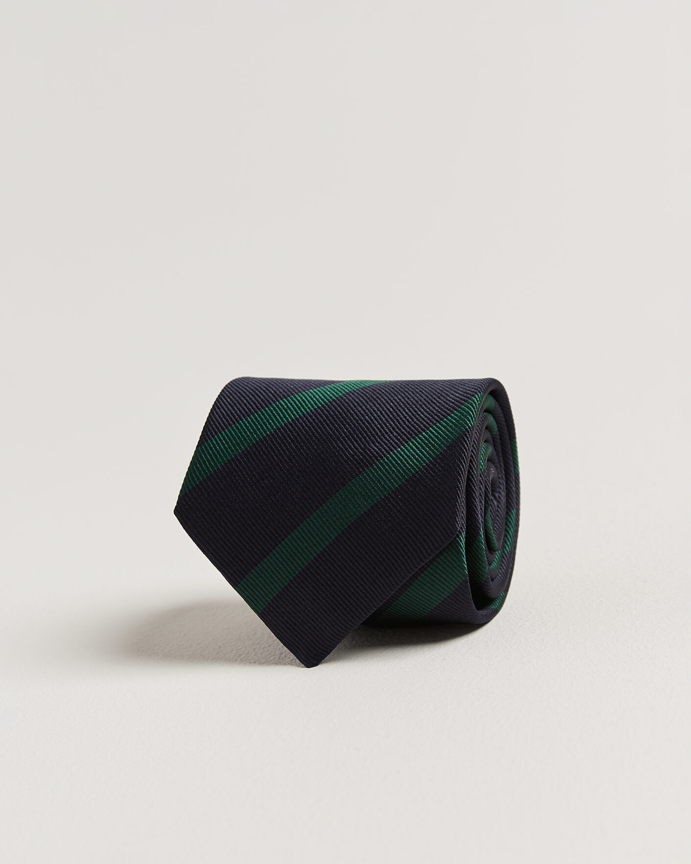 Herre | Slips | Drake's | Bar Stripe Reppe Silk Tie Navy/Green