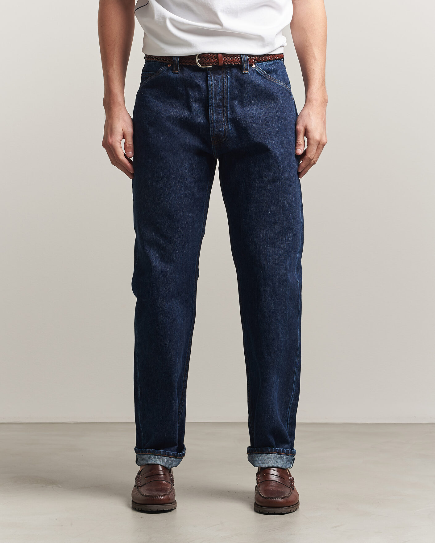 Herre | Jeans | Drake's | 5-Pocket Japanese Selvedge Denim Stone Wash