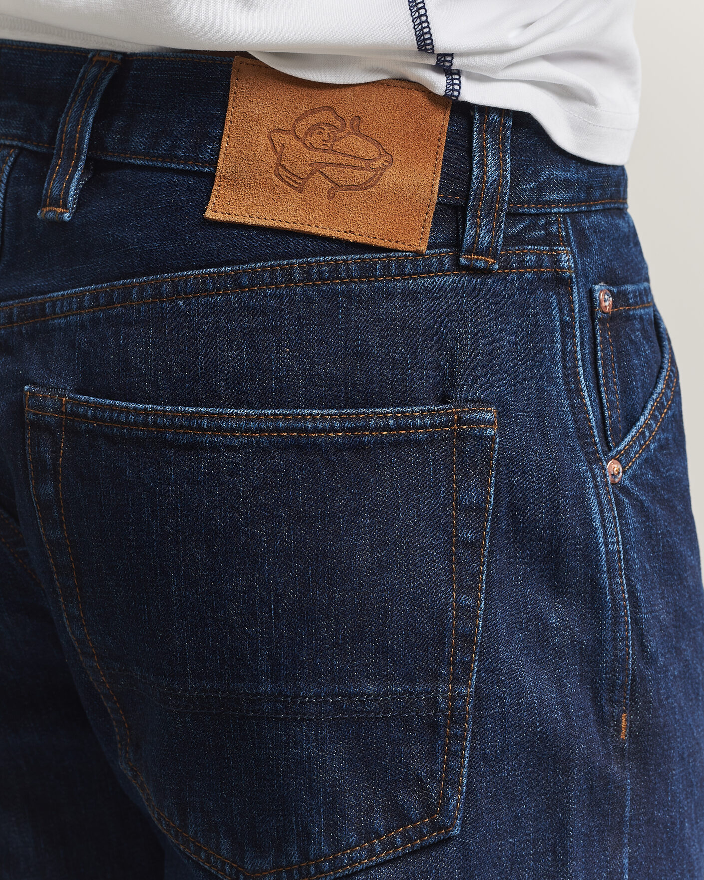 Herre | Jeans | Drake's | 5-Pocket Japanese Selvedge Denim Stone Wash