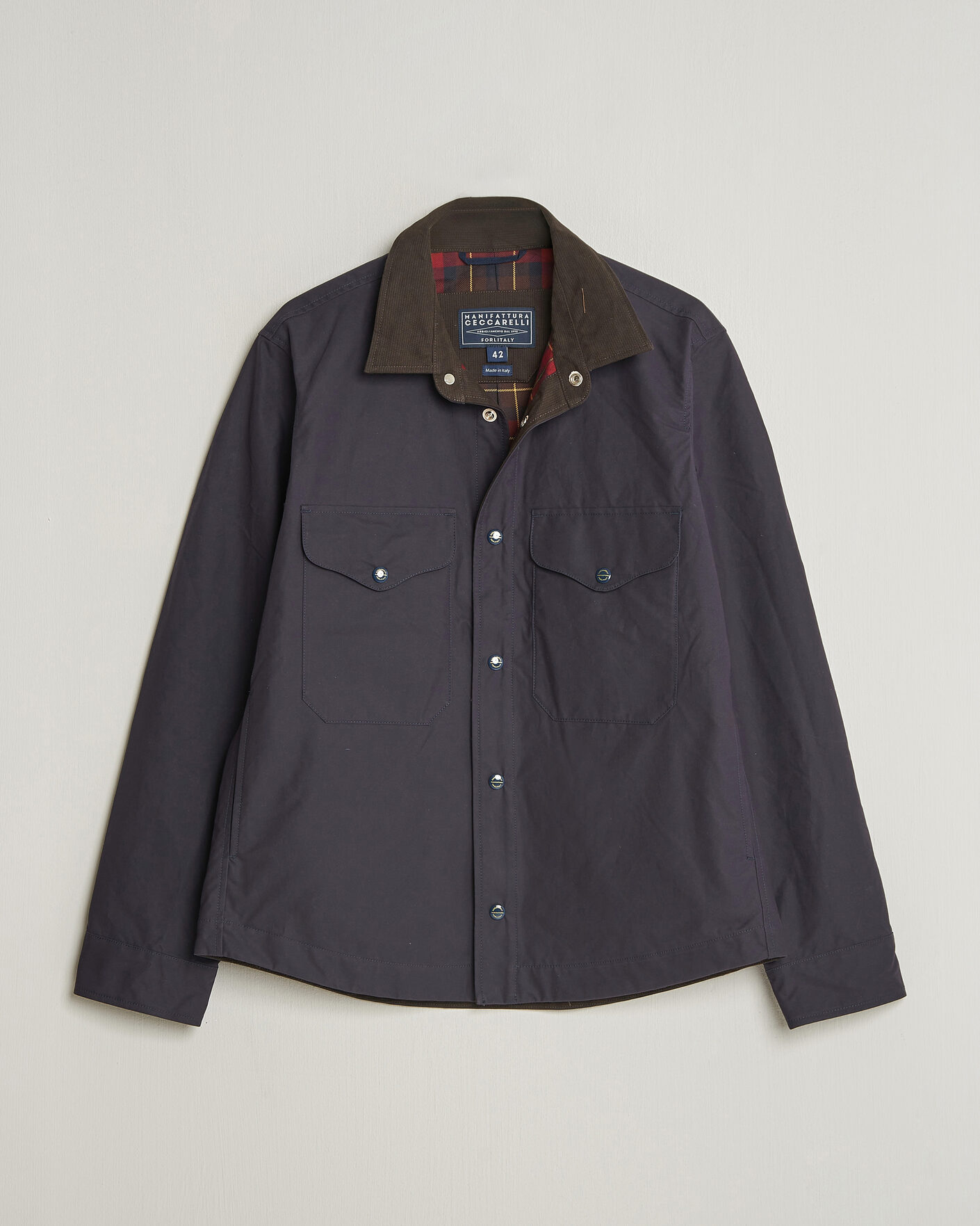 Herre | Jakker | Manifattura Ceccarelli | Dry Wax Heavy Shirt Jacket Navy