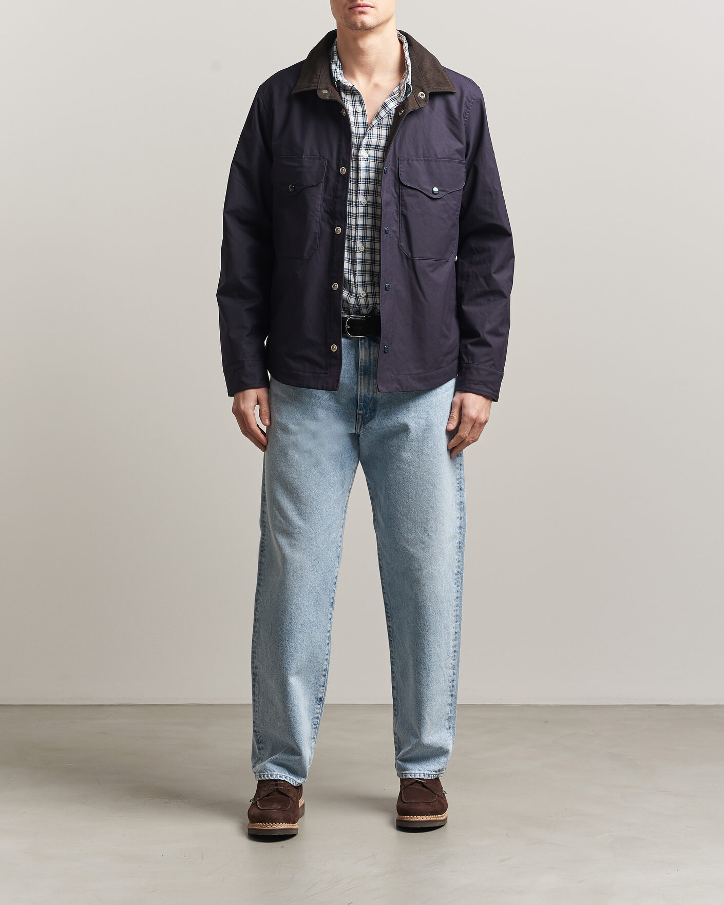 Herre | Jakker | Manifattura Ceccarelli | Dry Wax Heavy Shirt Jacket Navy