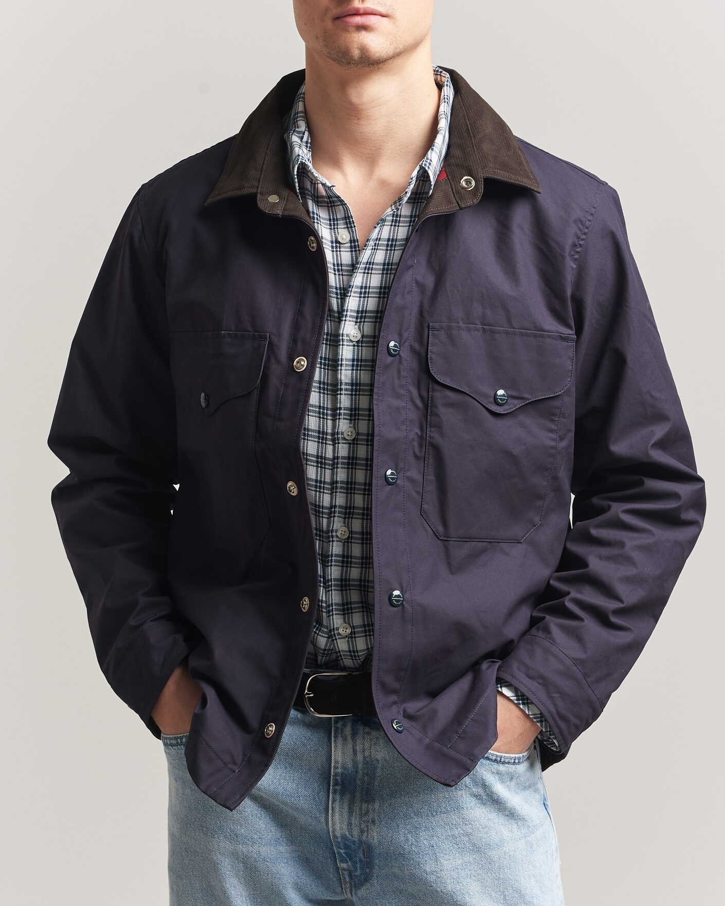 Herre | Jakker | Manifattura Ceccarelli | Dry Wax Heavy Shirt Jacket Navy