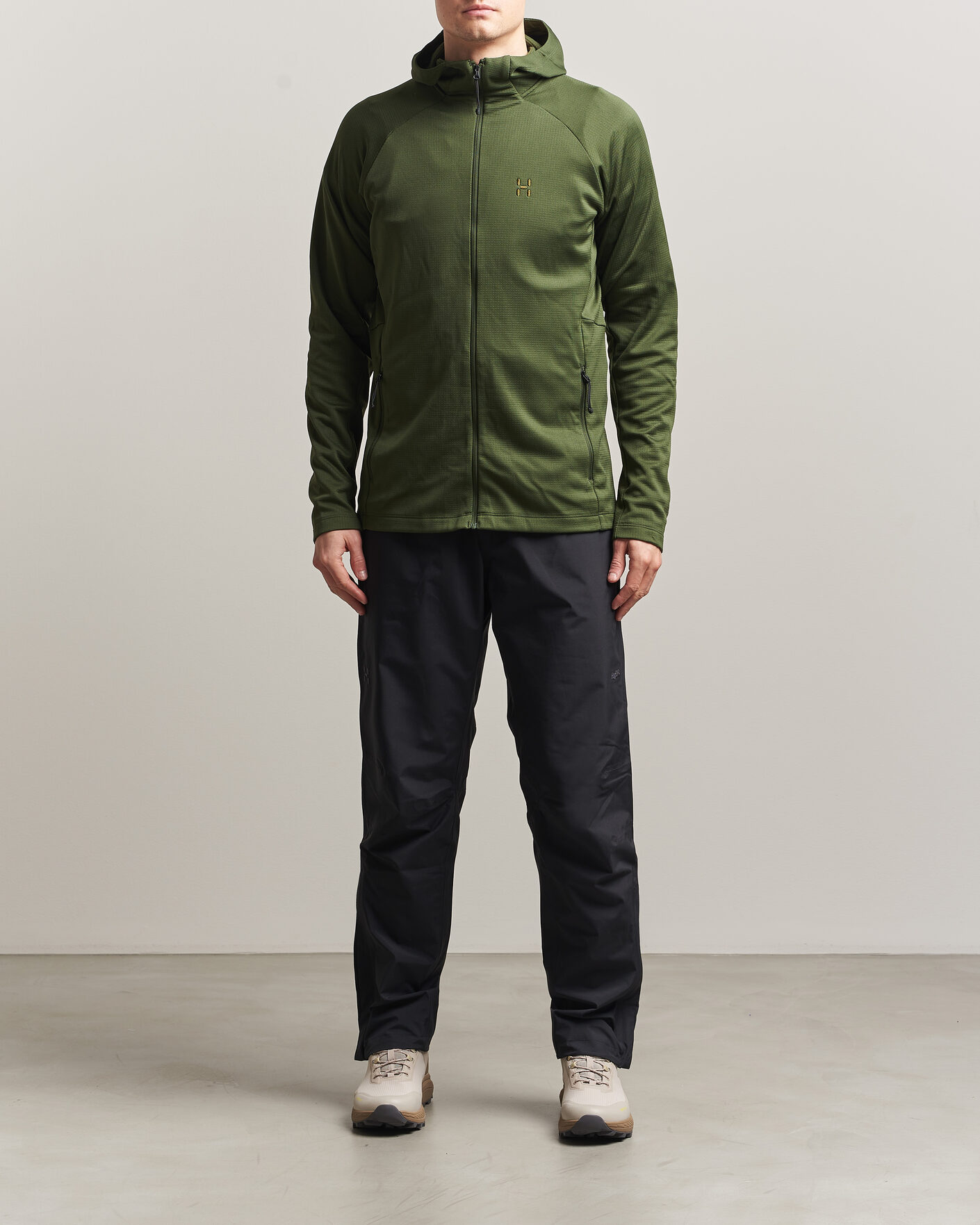Herre | Gensere | Haglöfs | Korp Mid Fleece Hood Seaweed Green