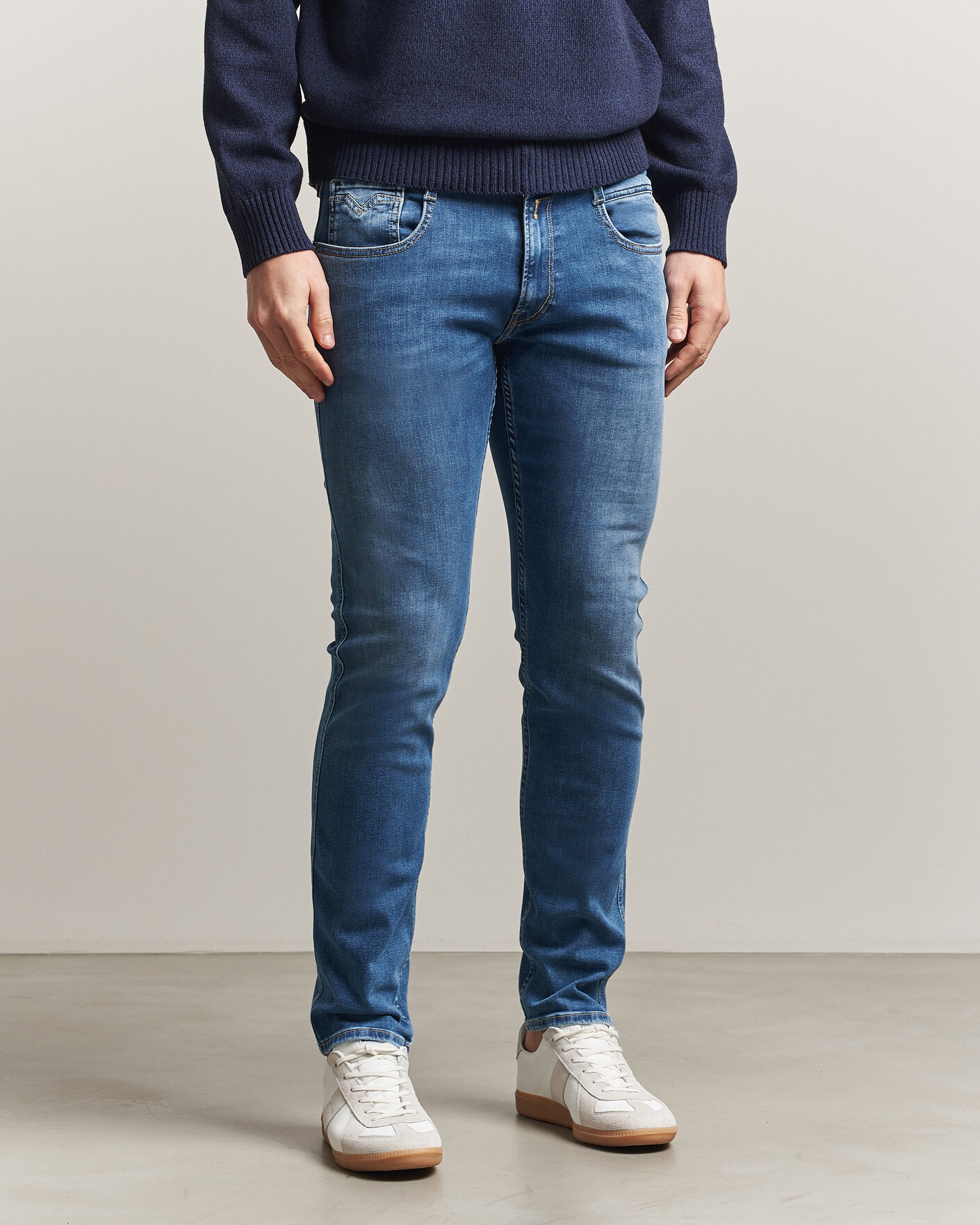 Herre | Bukser | Replay | Anbass Powerstretch Jeans Medium Blue