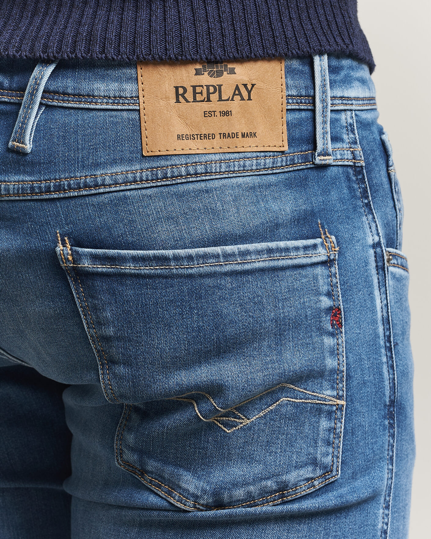 Herre | Bukser | Replay | Anbass Powerstretch Jeans Medium Blue