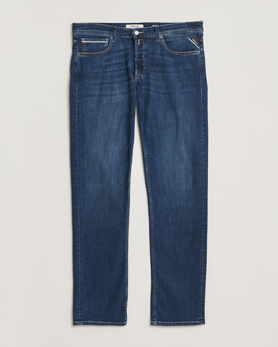 Herre | Jeans | Replay | Grover Straight Fit Powerstretch Jeans Medium Blue