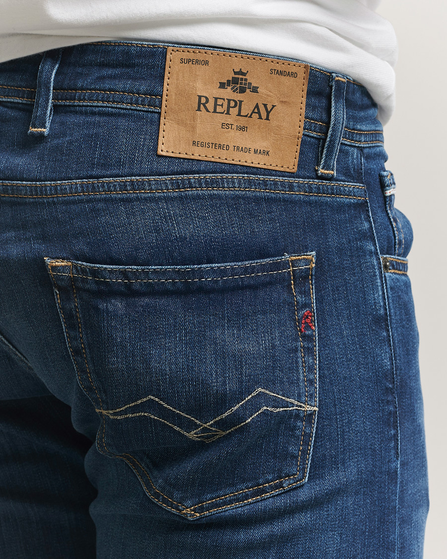 Herre | Jeans | Replay | Grover Straight Fit Powerstretch Jeans Medium Blue