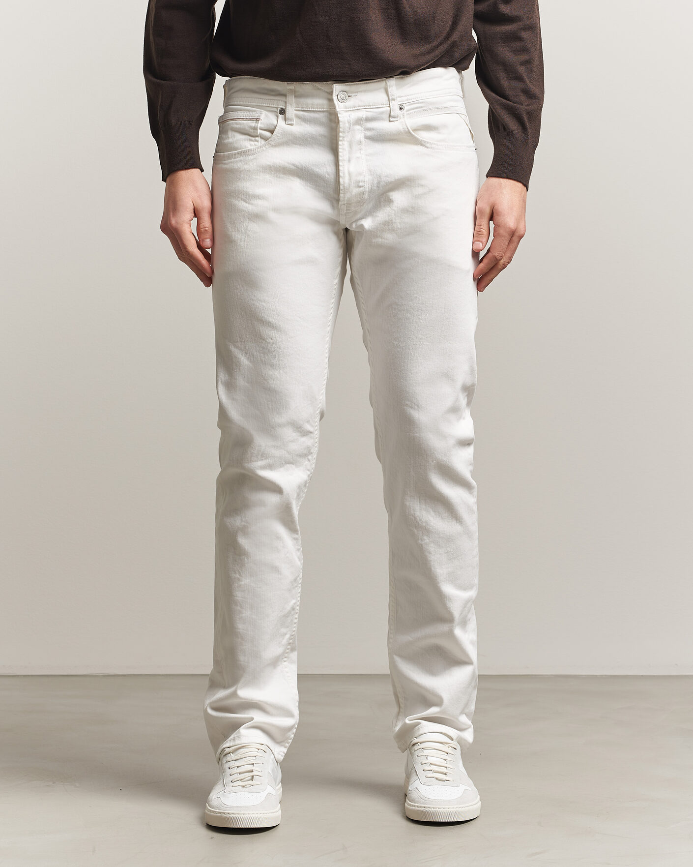 Herre | Bukser | Replay | Grover Straight Fit Powerstretch Jeans White