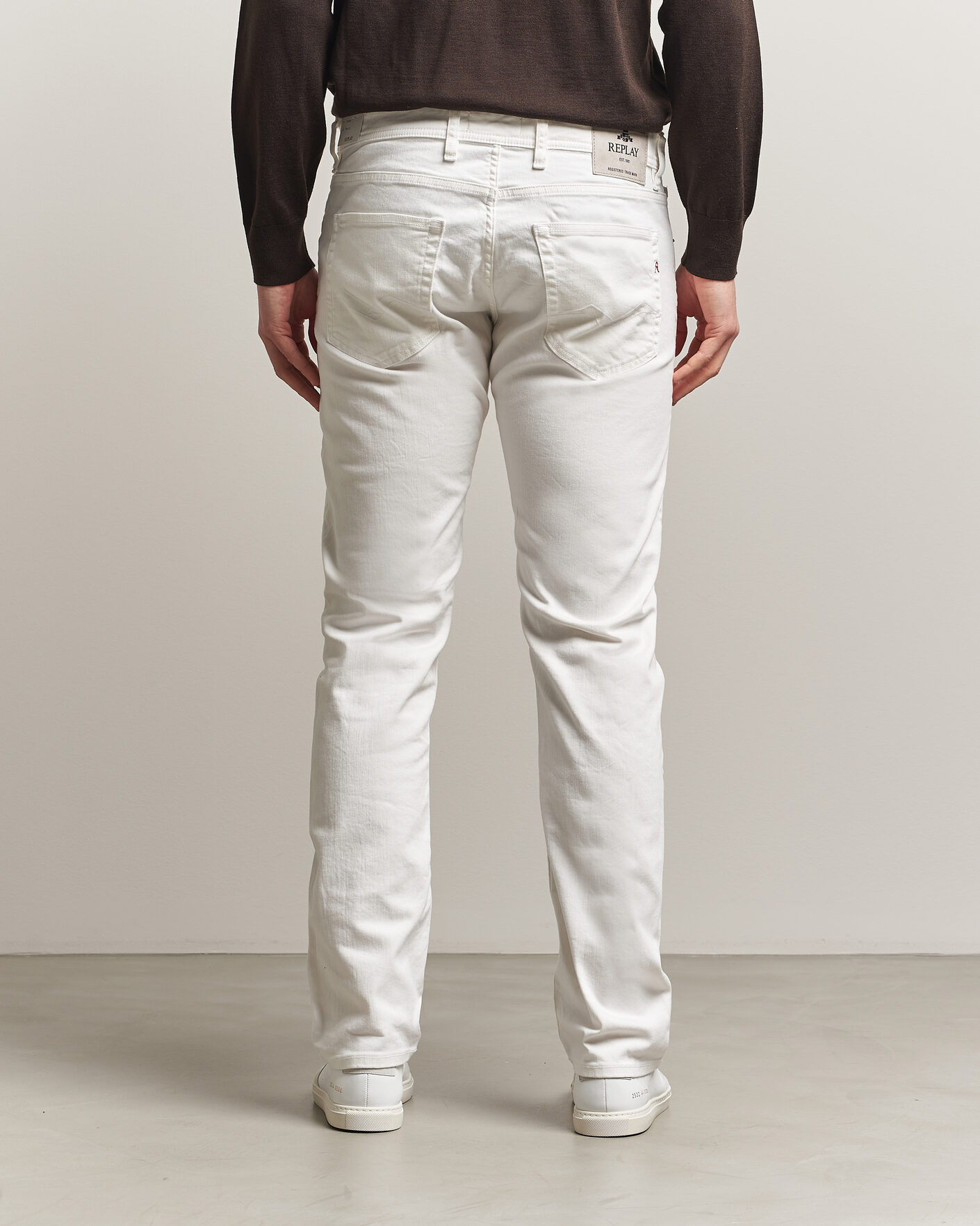 Herre | Bukser | Replay | Grover Straight Fit Powerstretch Jeans White