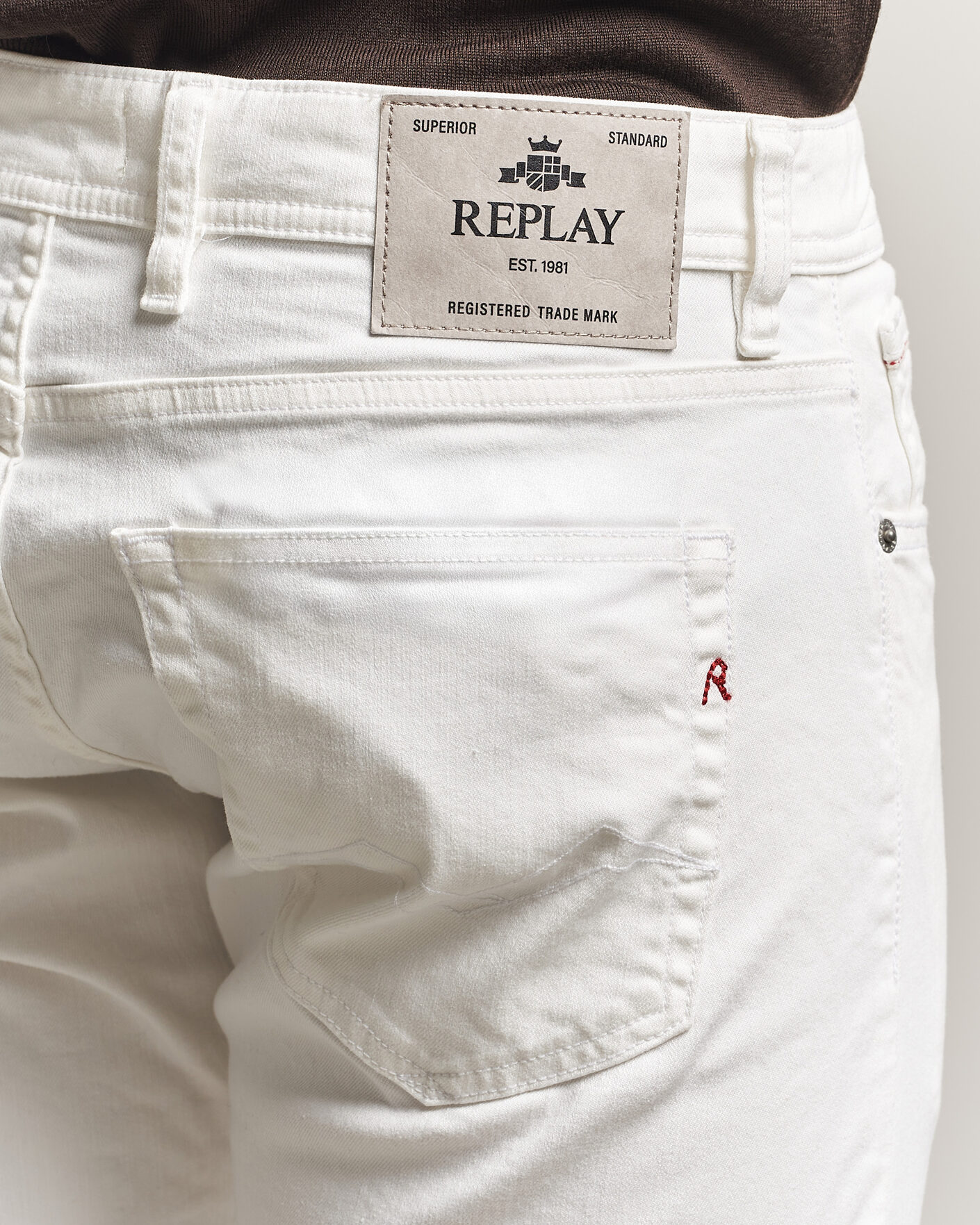 Herre | Bukser | Replay | Grover Straight Fit Powerstretch Jeans White