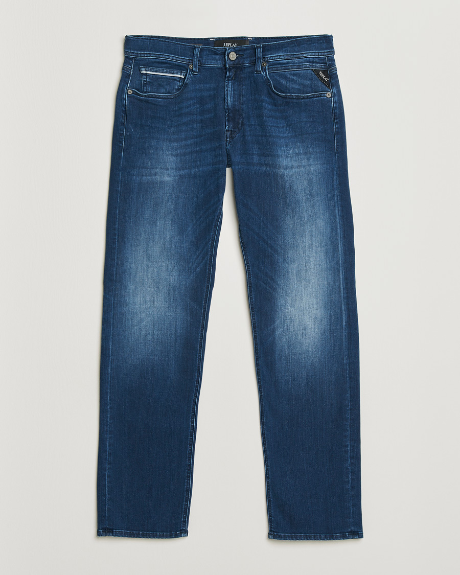 Herre | Jeans | Replay | Grover Straight Fit Hyperflex Jeans Dark Blue