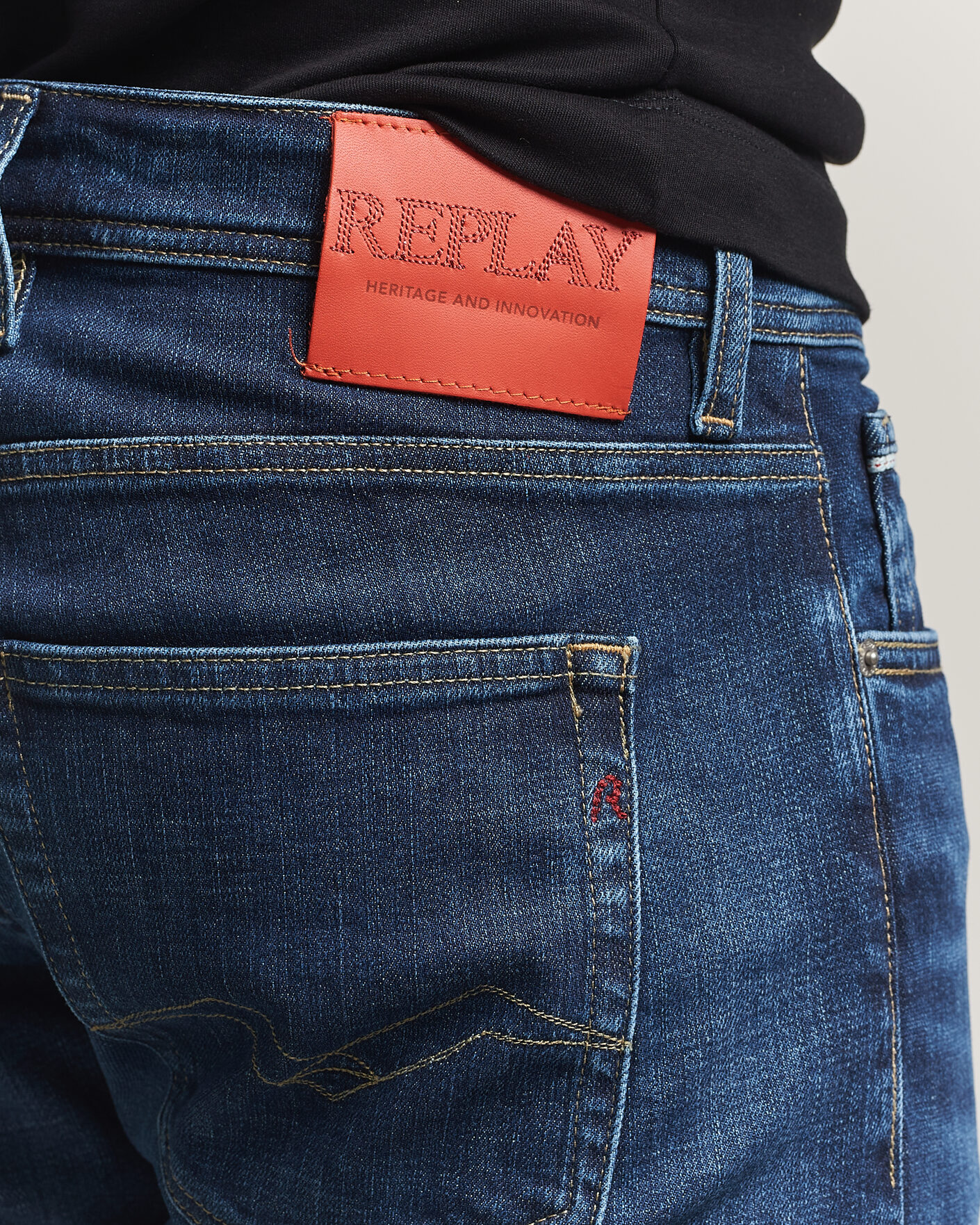 Herre | Bukser | Replay | Grover Straight Fit Stretch Heritage Jeans Dark Blue