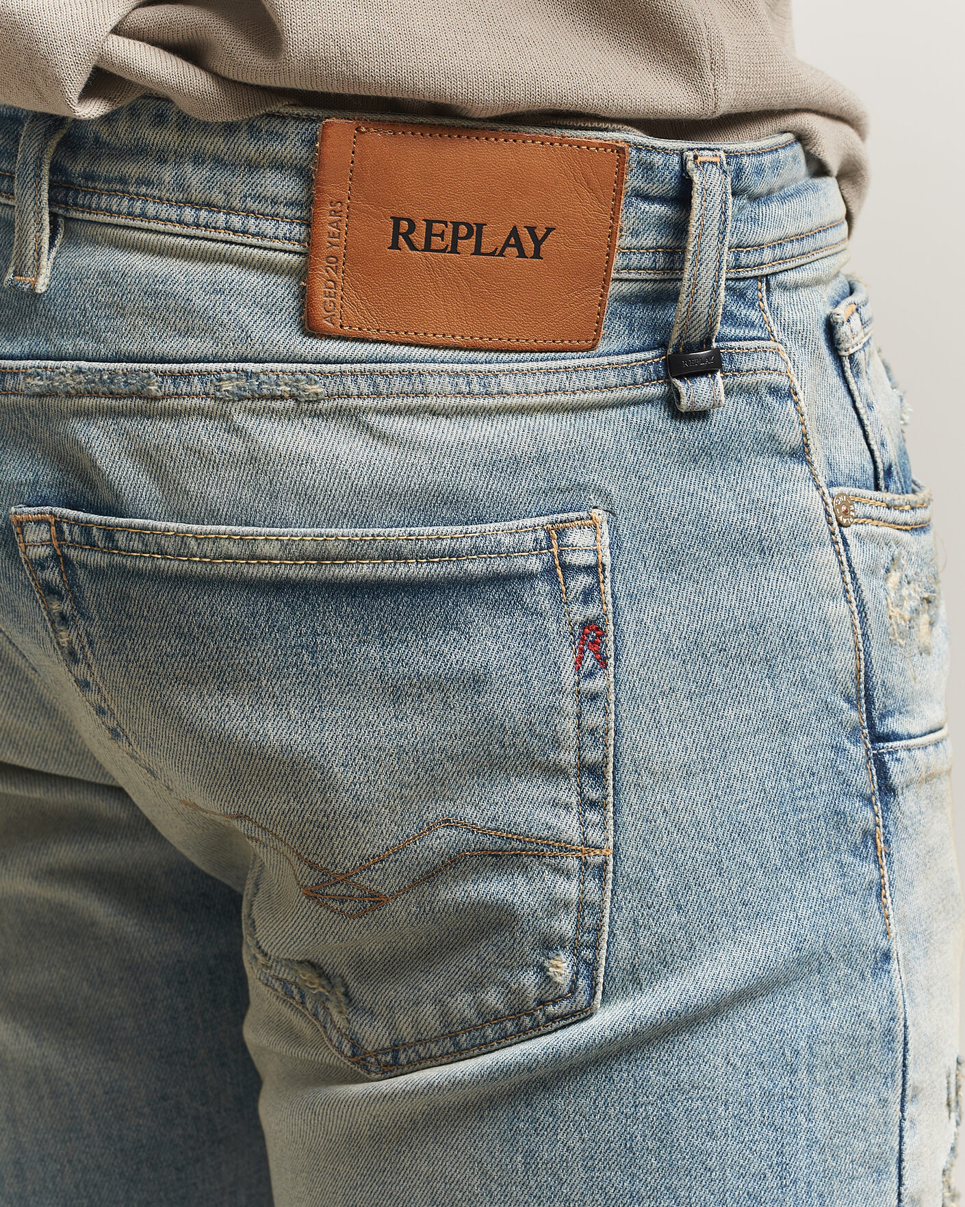 Herre | Jeans | Replay | Grover Sraight Fit 20 Years Wash Jeans Light Blue