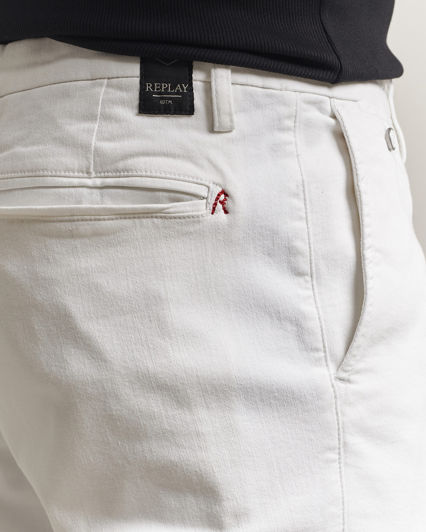 Herre | Bukser | Replay | Benni Hyperflex X-Lite Chinos Natural White