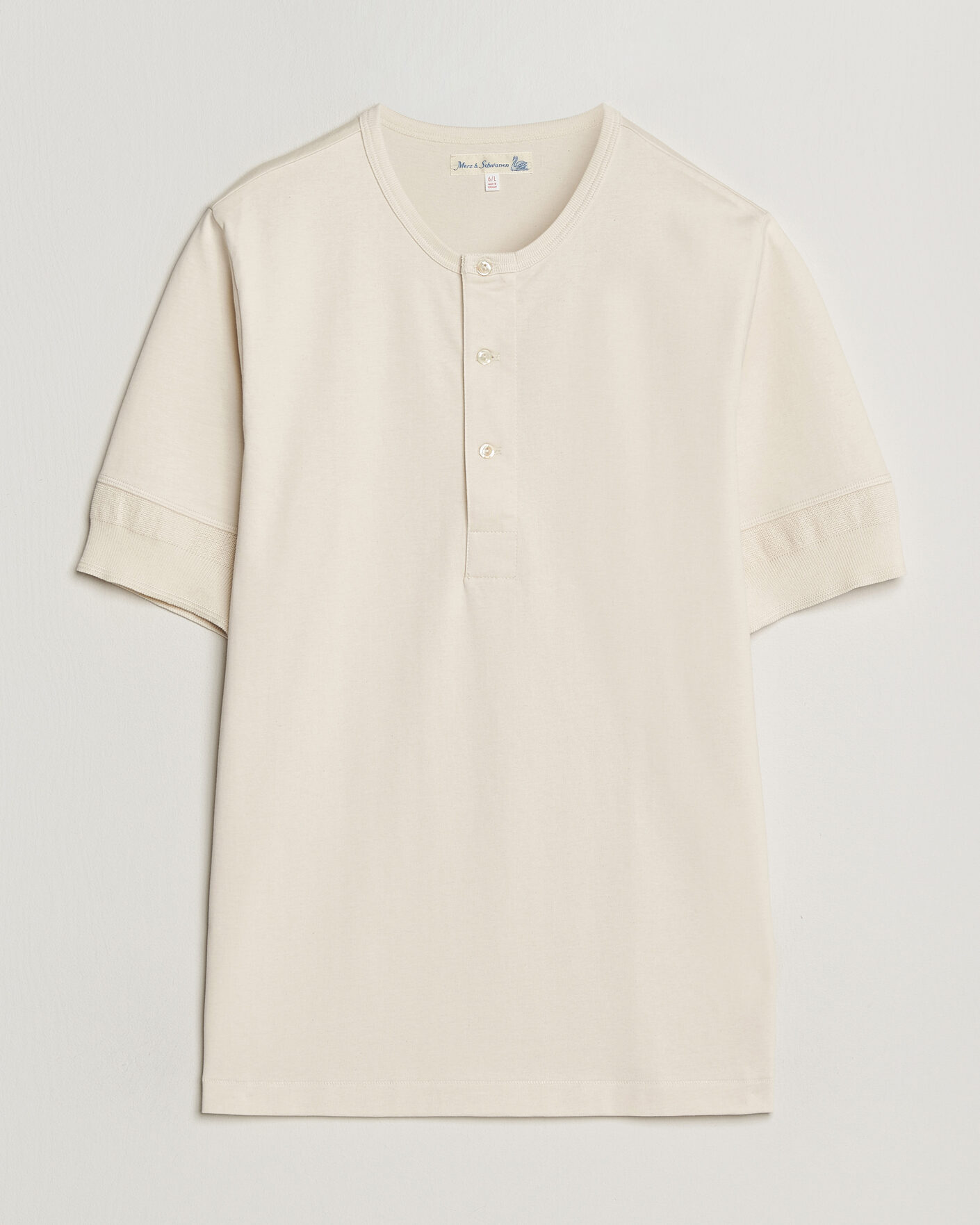 Herre |  | Merz b. Schwanen | Classic Organic Cotton Short Sleeve Henley Nature