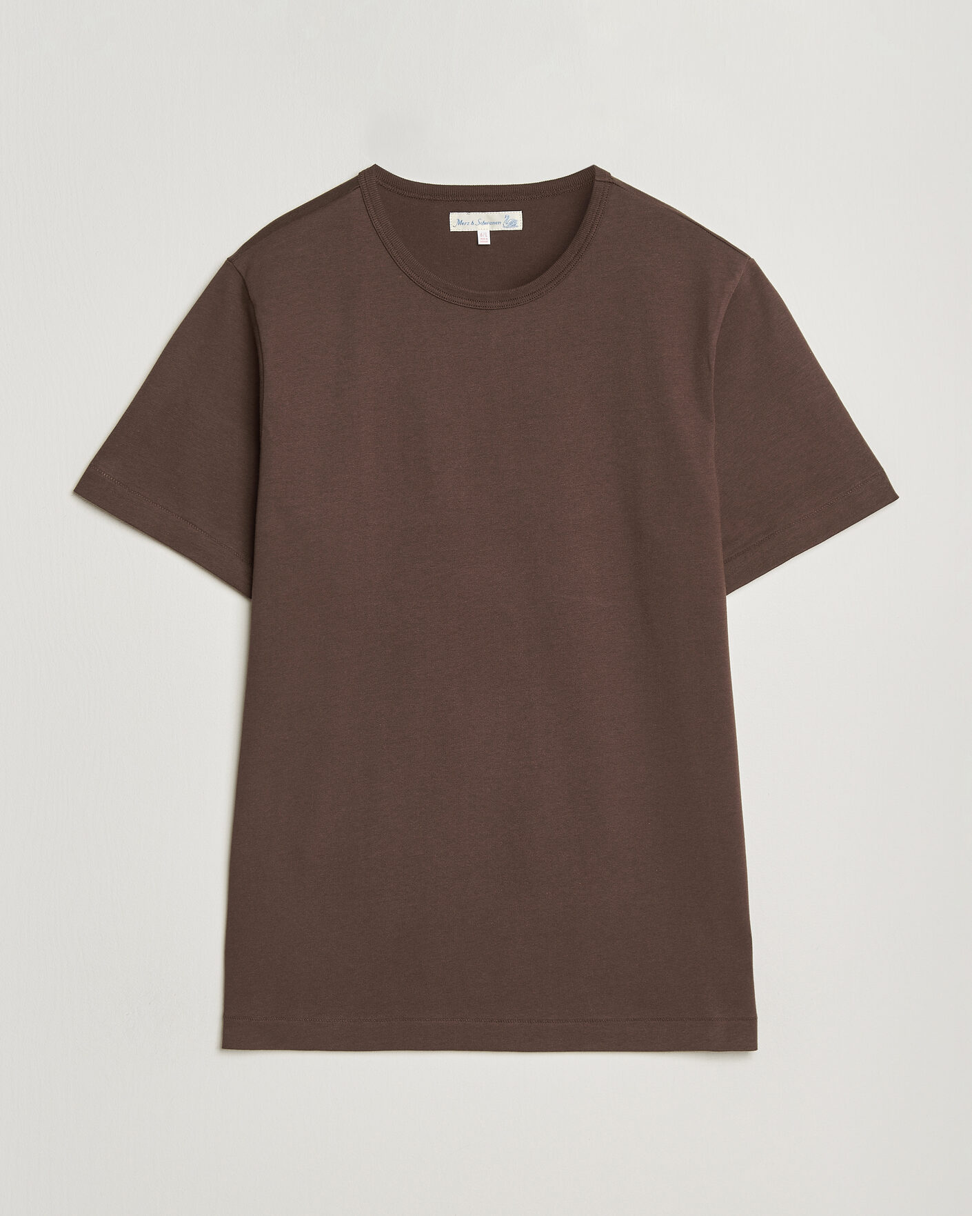 Herre |  | Merz b. Schwanen | Classic Fit Sturdy Loopwheeled T-Shirt Chocolate