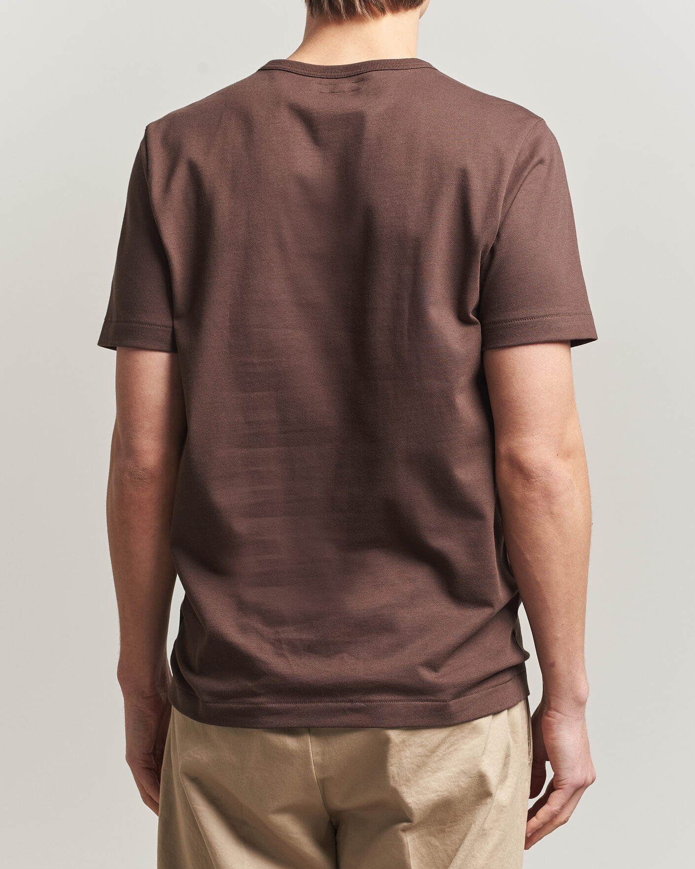 Herre | T-Shirts | Merz b. Schwanen | Classic Fit Sturdy Loopwheeled T-Shirt Chocolate